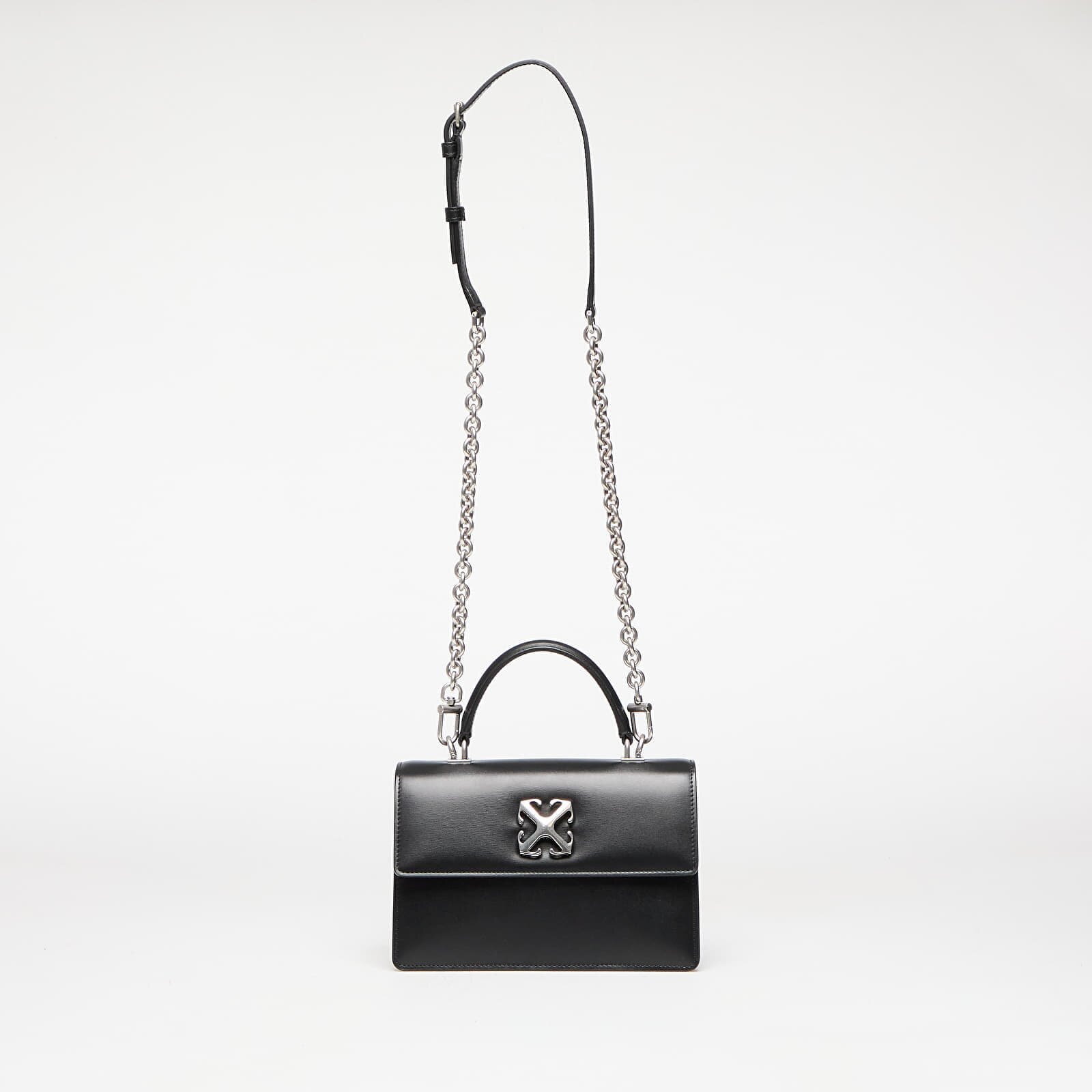 Off-White Чанта Jitney 1.4 Top Handle Chain Black/ Silver
