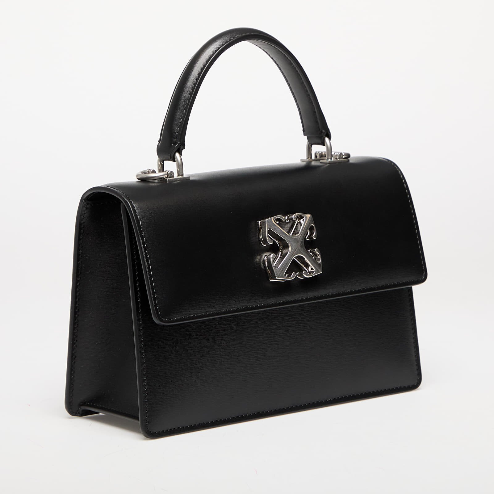 Off-White Чанта Jitney 1.4 Top Handle Chain Black/ Silver