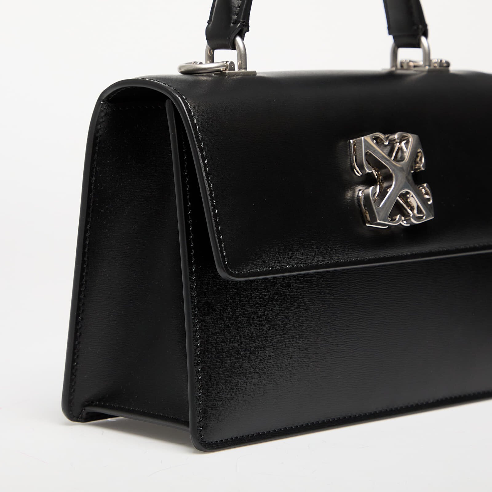 Off-White Чанта Jitney 1.4 Top Handle Chain Black/ Silver