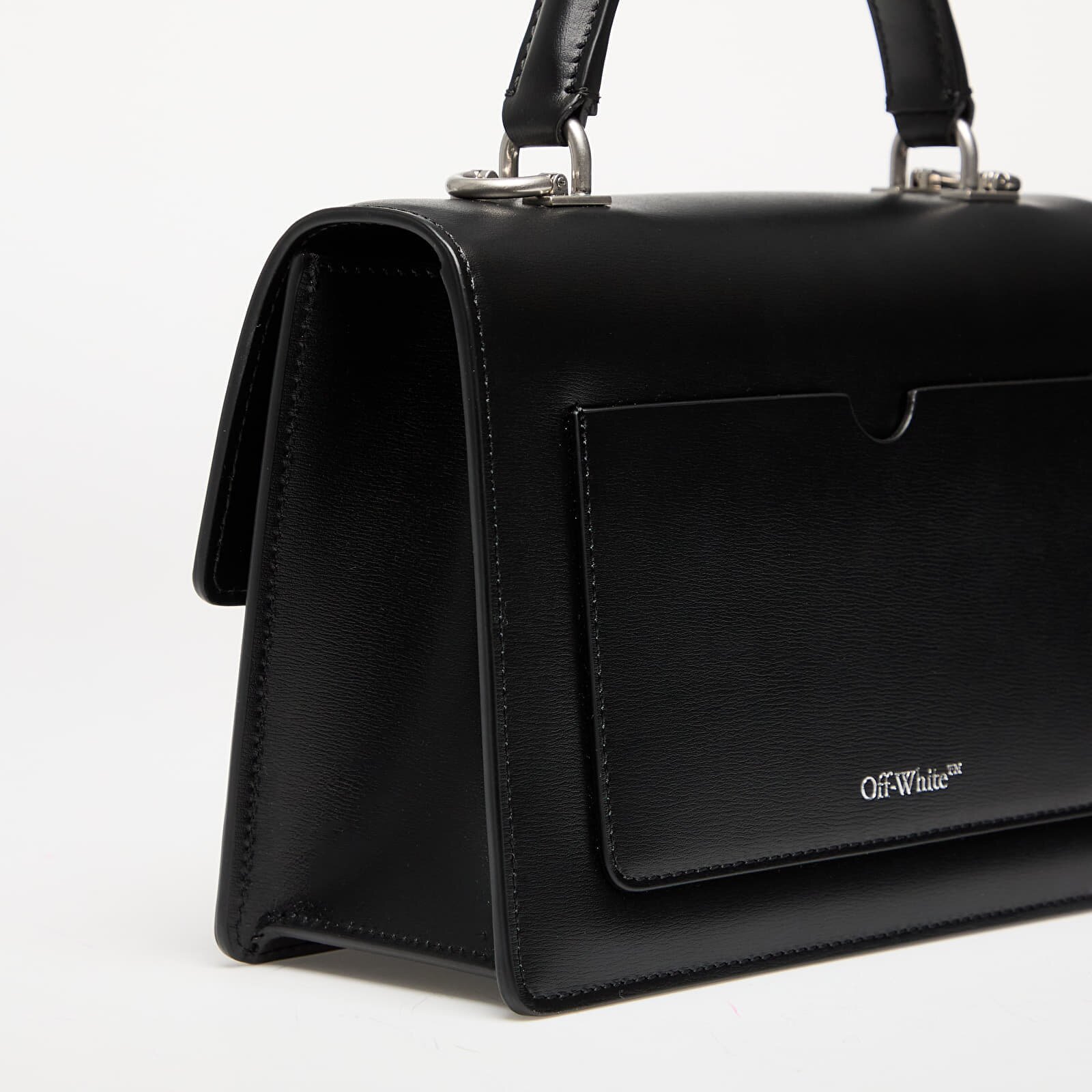 Off-White Чанта Jitney 1.4 Top Handle Chain Black/ Silver