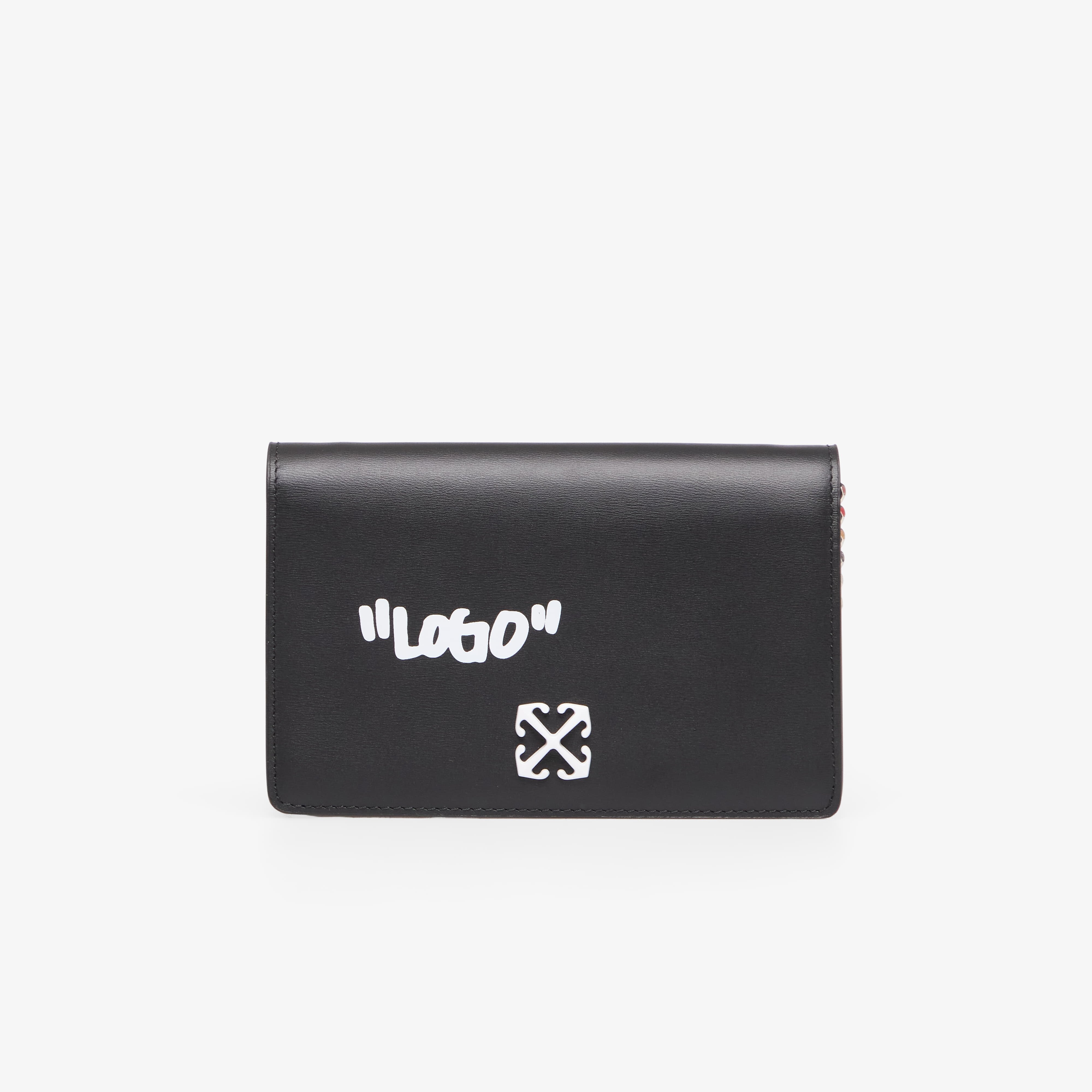 Off-White Чанта Jitney Wallet On Chain Quote Black/ White