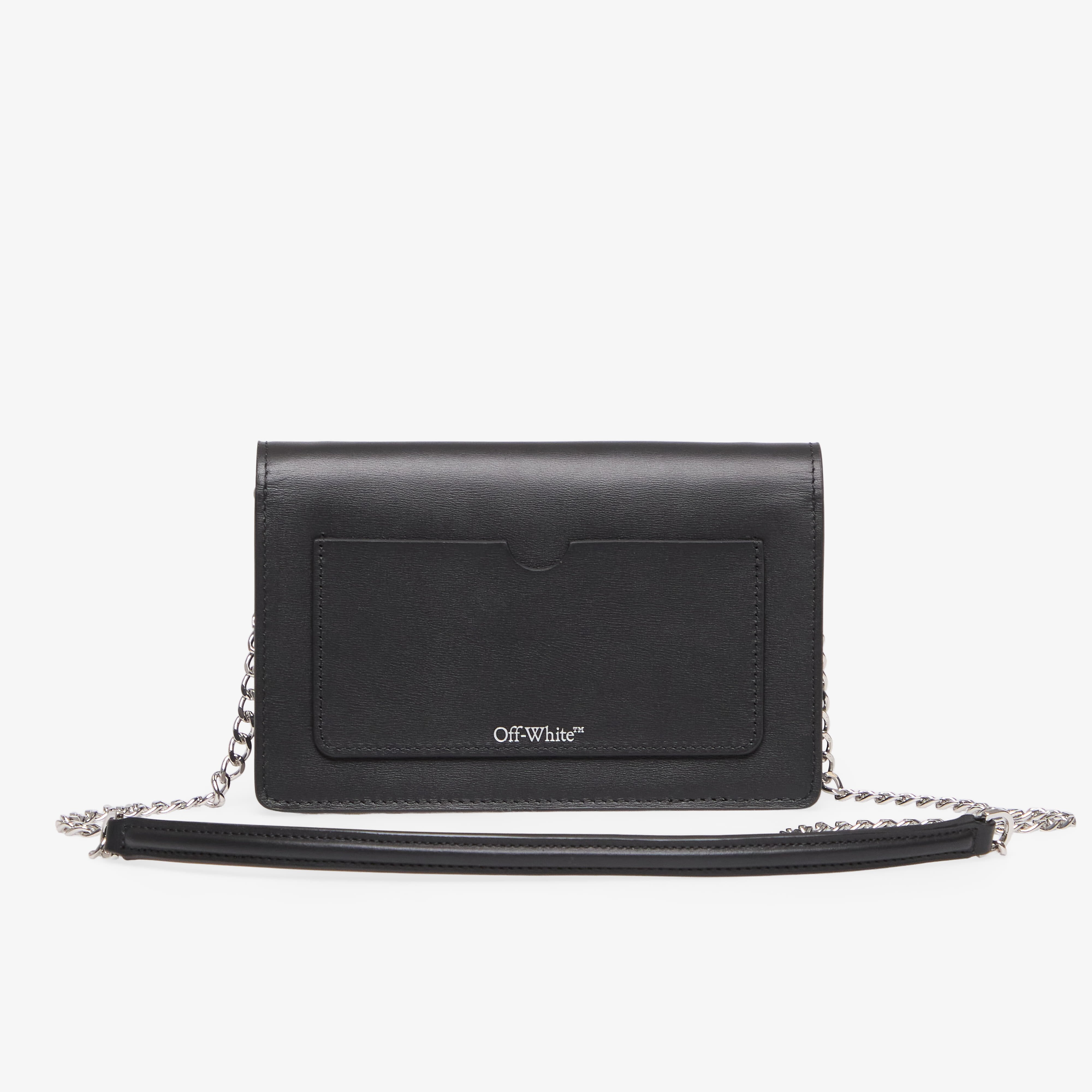 Off-White Чанта Jitney Wallet On Chain Quote Black/ White