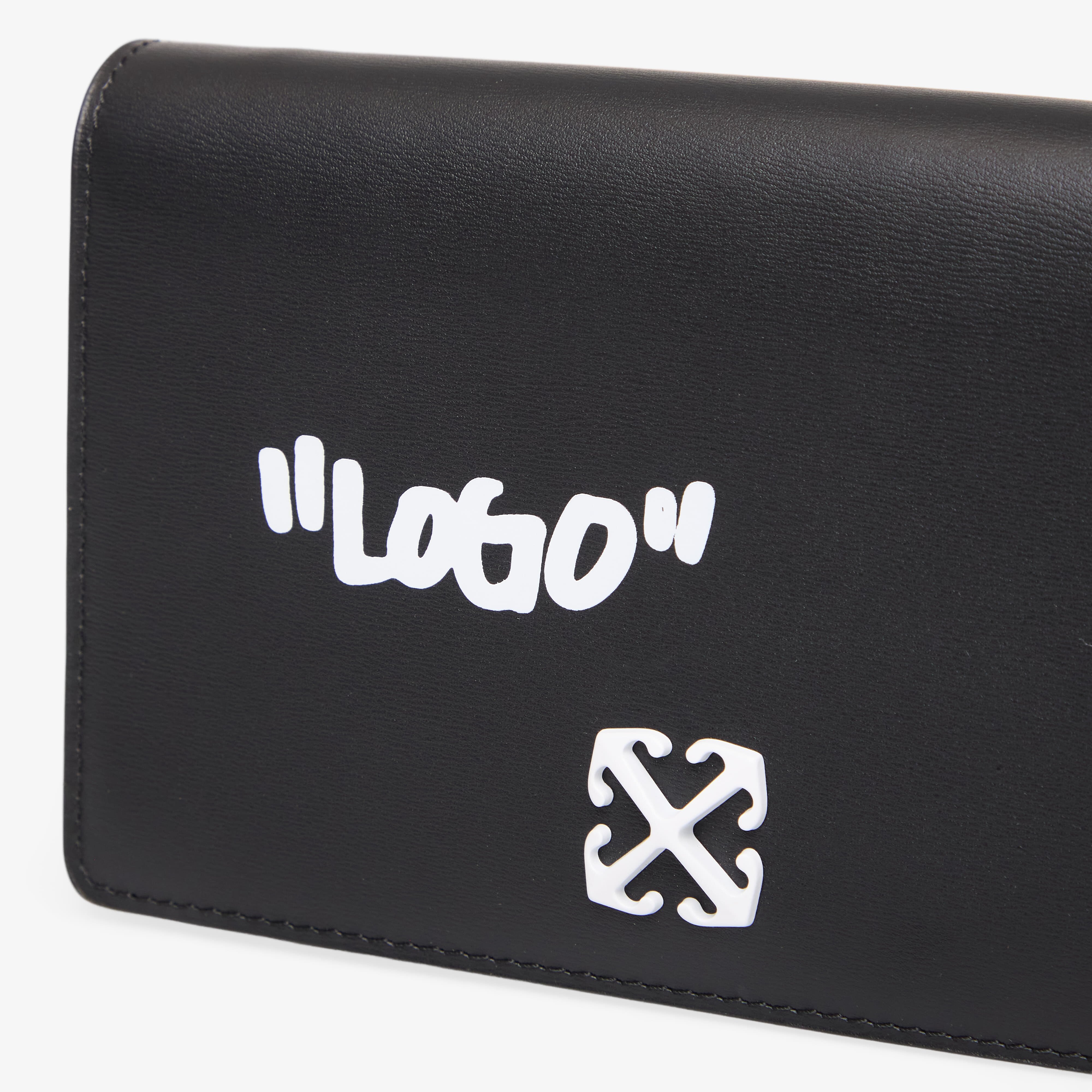 Off-White Чанта Jitney Wallet On Chain Quote Black/ White