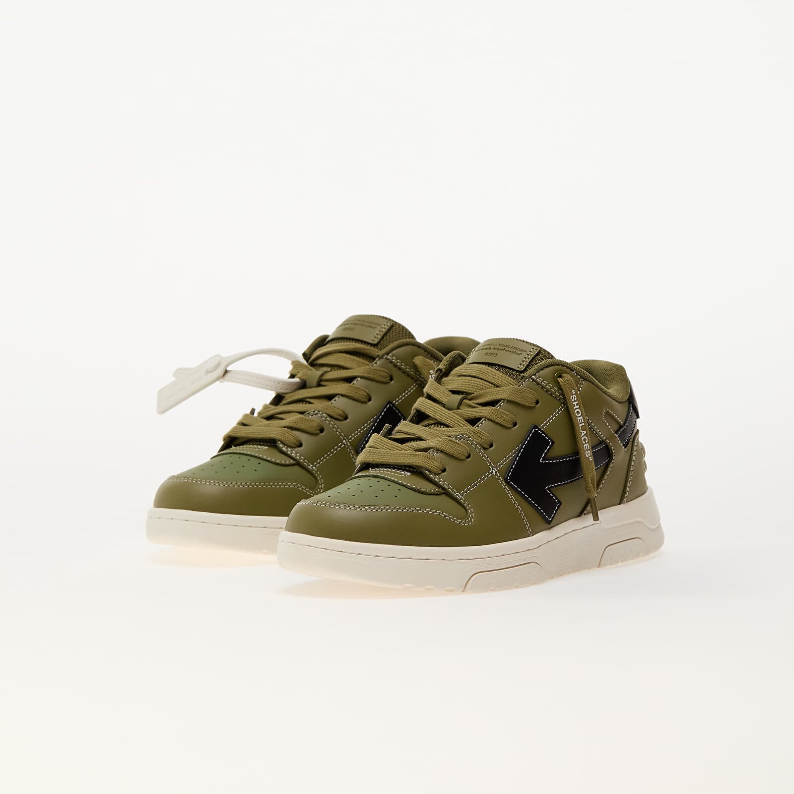 OFF-WHITE KIDS Сникърси Off-White Out Of Office Olive Green - Black