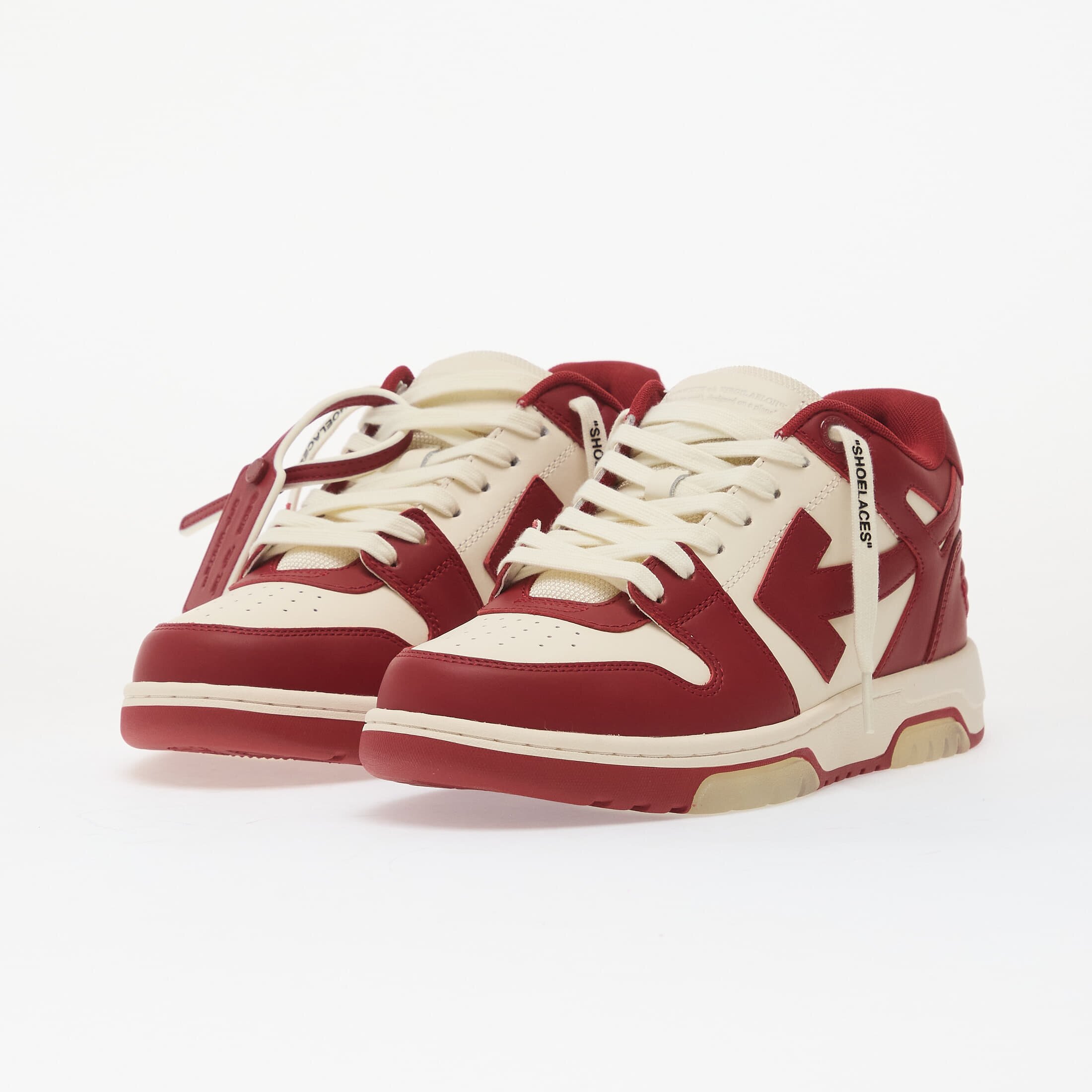 Off-White Сникърси M-Out Of Office Calf Lea-002 Off White - Coral Red