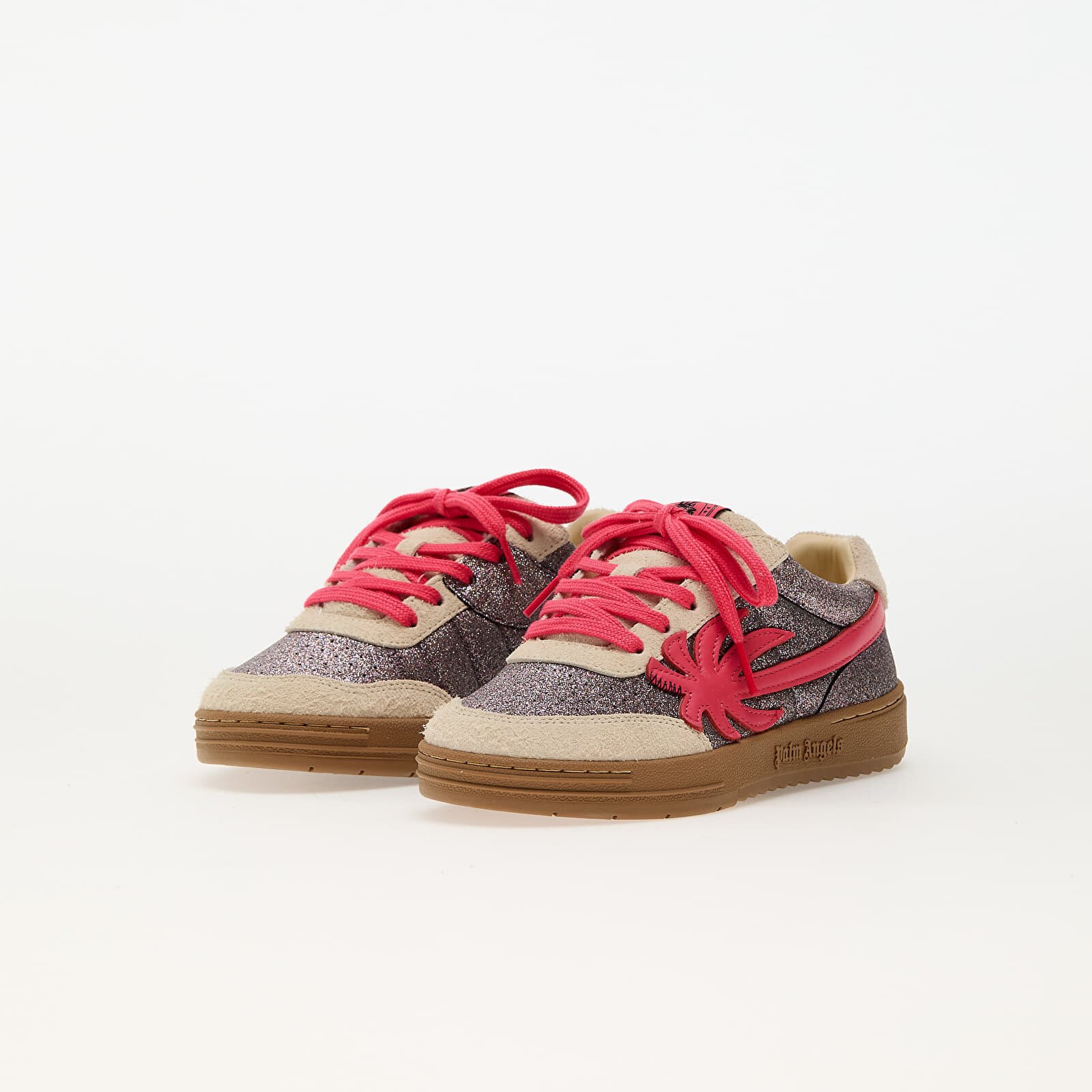 Palm Angels Kids Сникърси Palm Beach University Glitter Silver