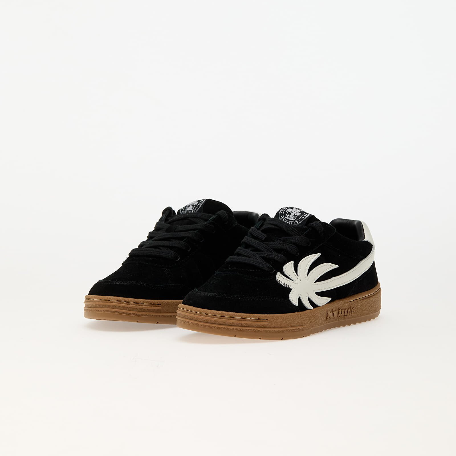 Palm Angels Kids Сникърси Palm Beach University Leather Black White