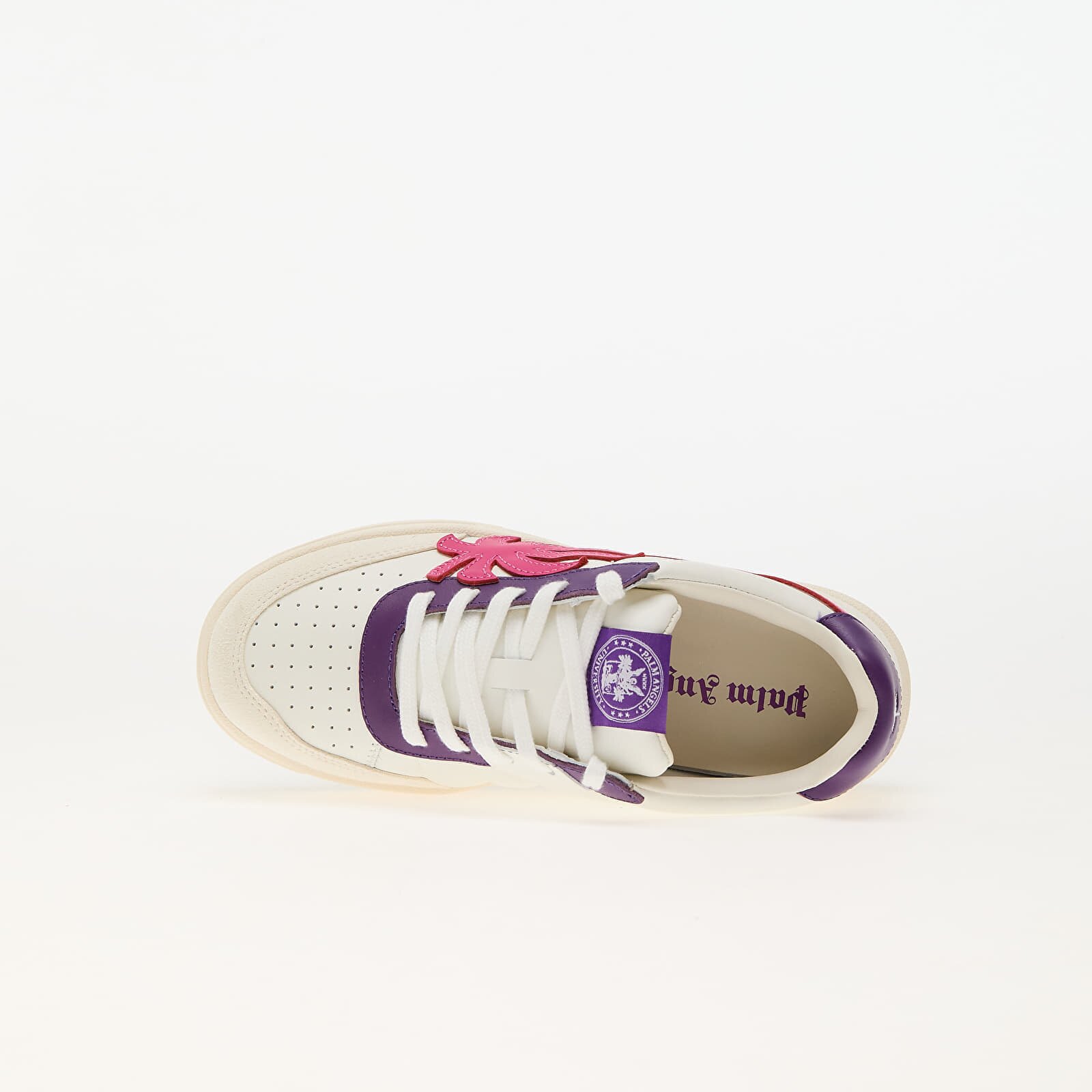 Palm Angels Kids Сникърси Palm Beach University Leather White Fuchsia