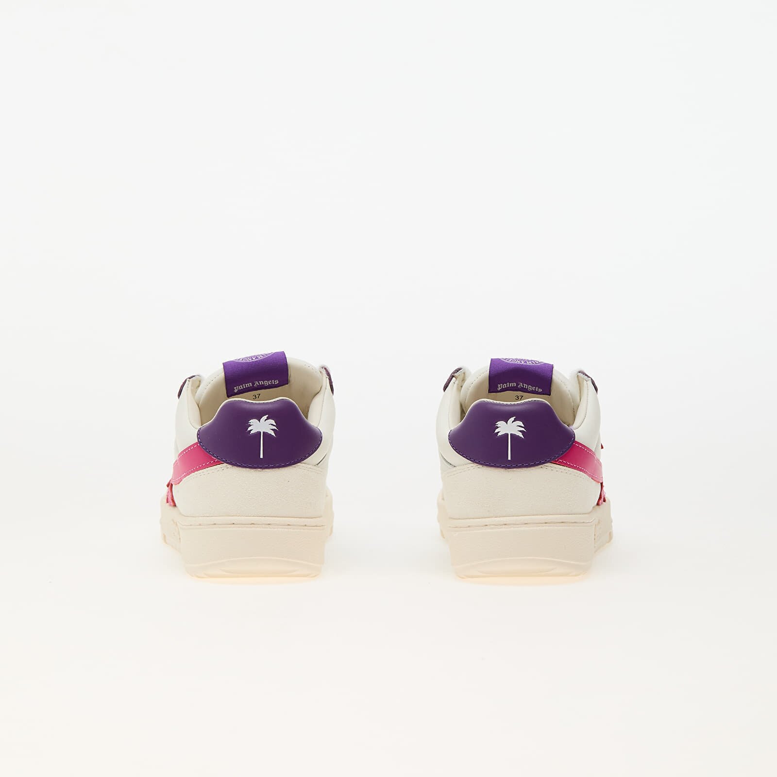 Palm Angels Kids Сникърси Palm Beach University Leather White Fuchsia