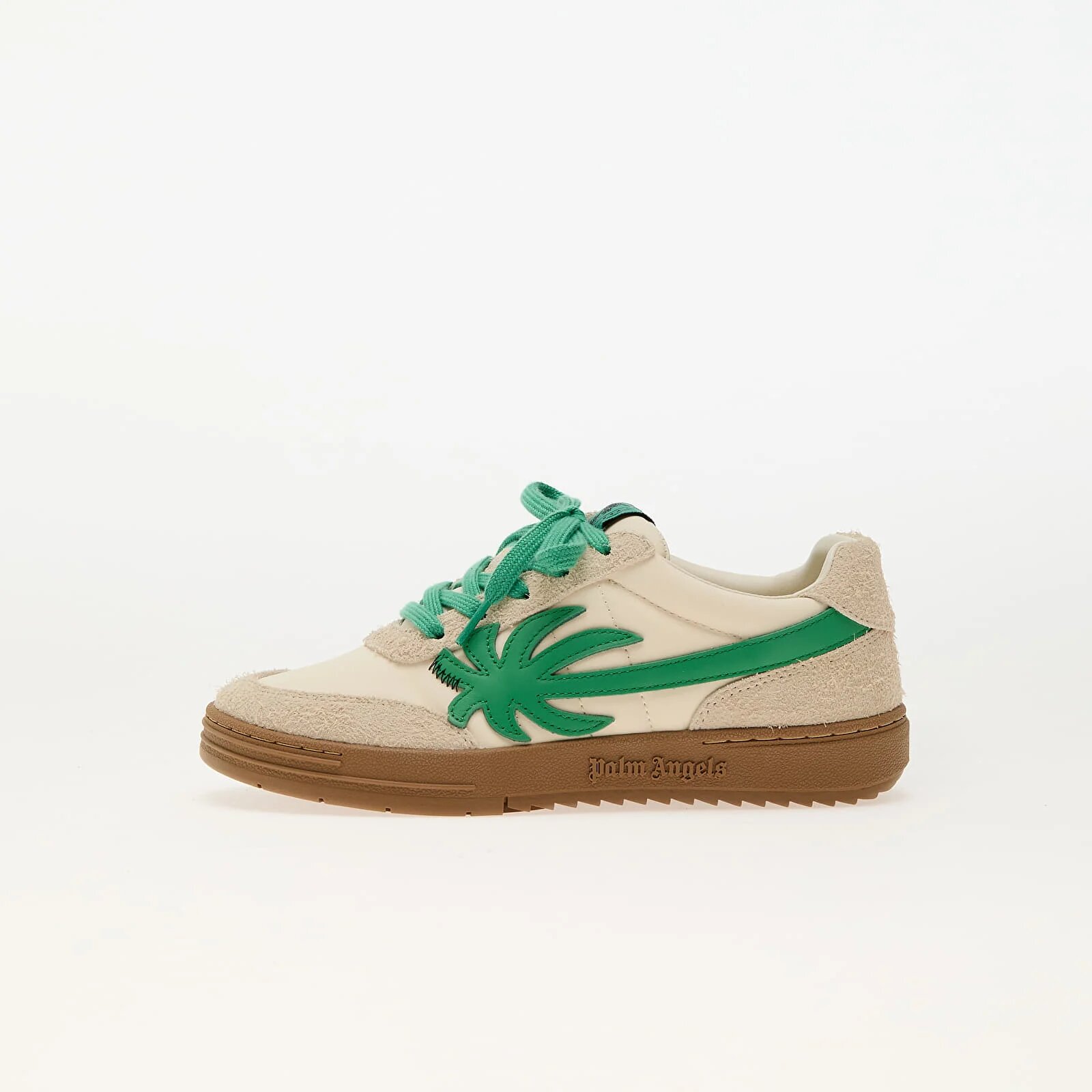 Palm Angels Kids Сникърси Palm Beach University Nylon Beige Green