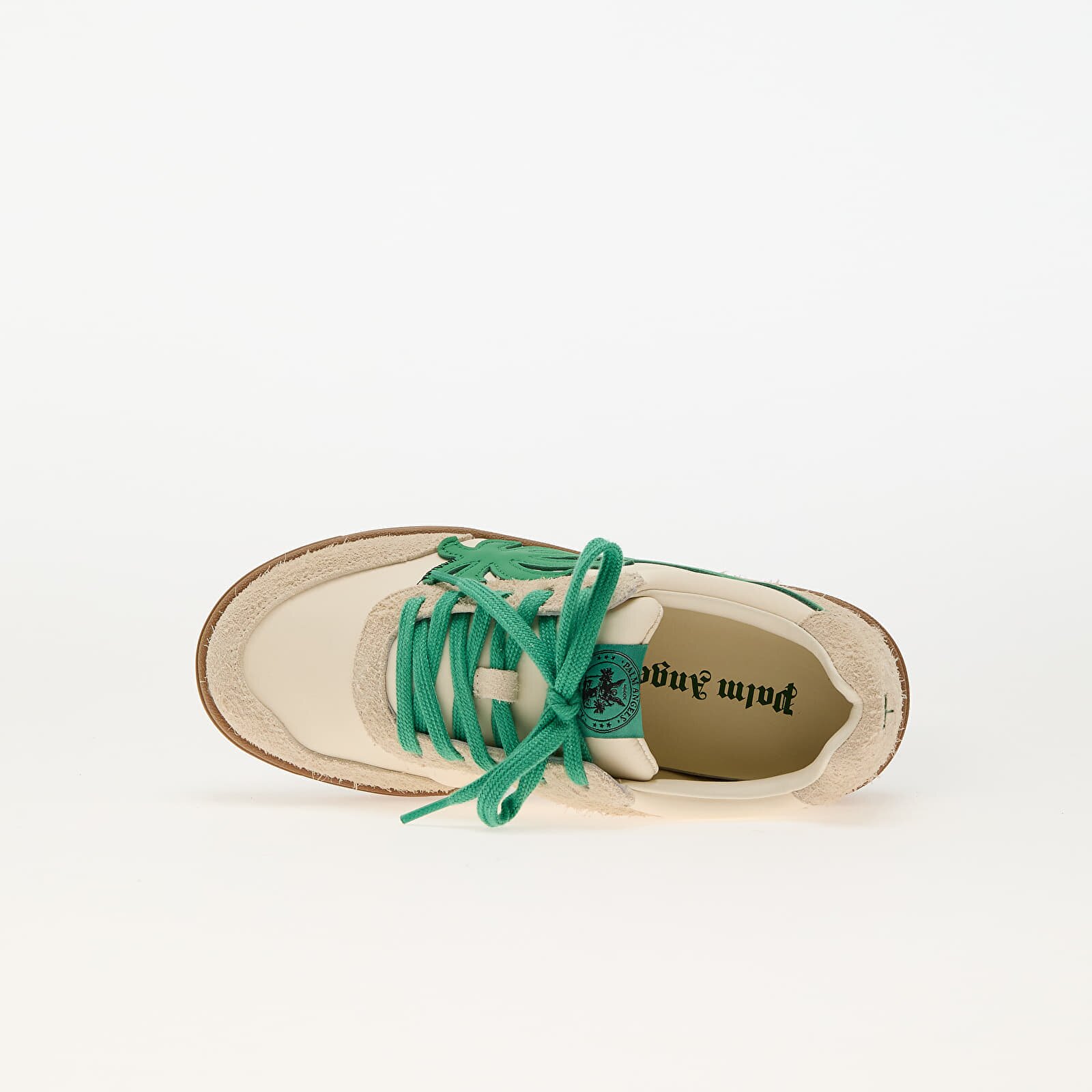Palm Angels Kids Сникърси Palm Beach University Nylon Beige Green