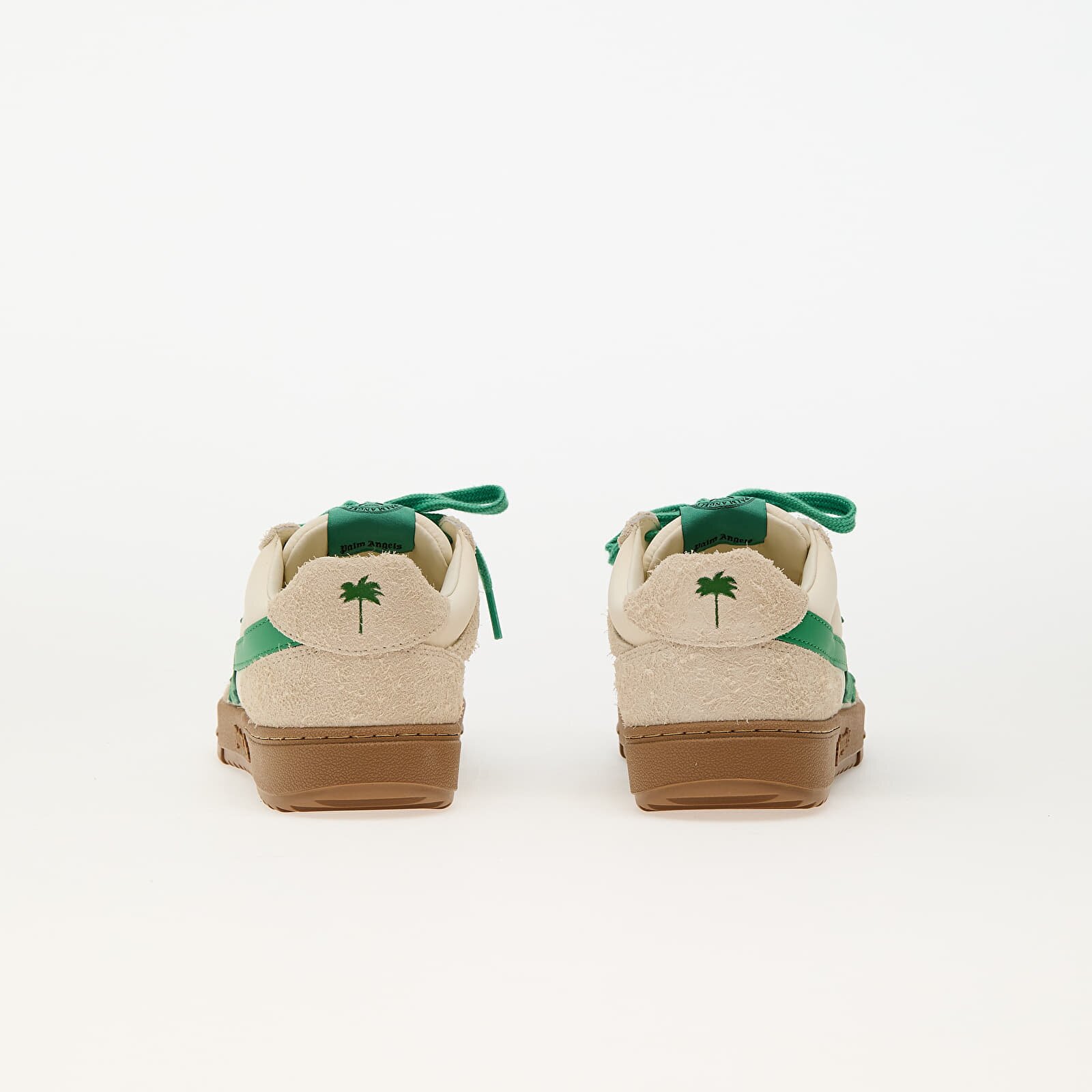Palm Angels Kids Сникърси Palm Beach University Nylon Beige Green