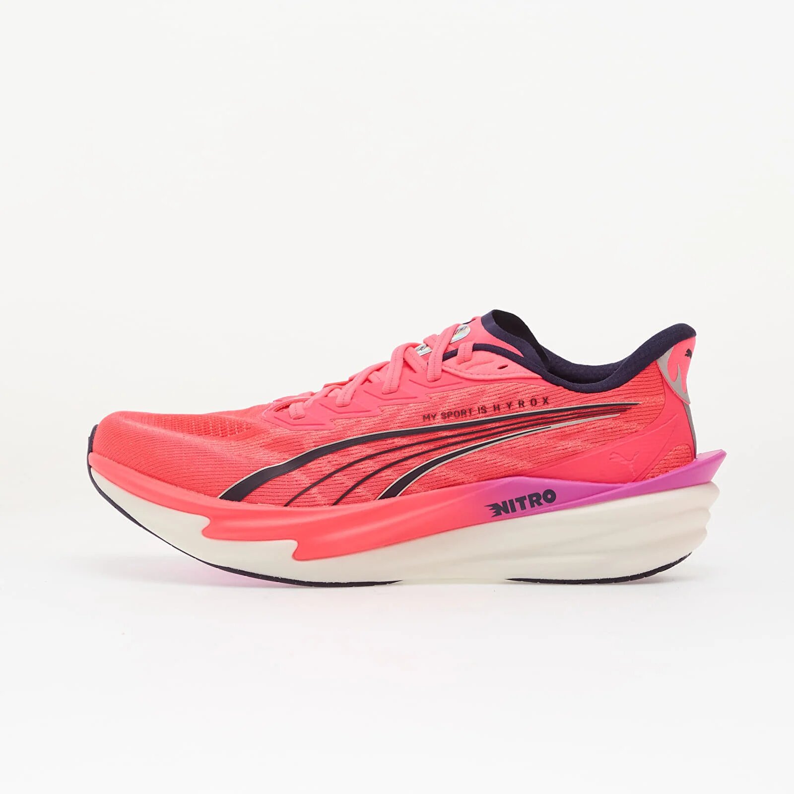 Puma Сникърси Deviate NITRO 4 X HYROX White/ Electric Orchid/ Pink