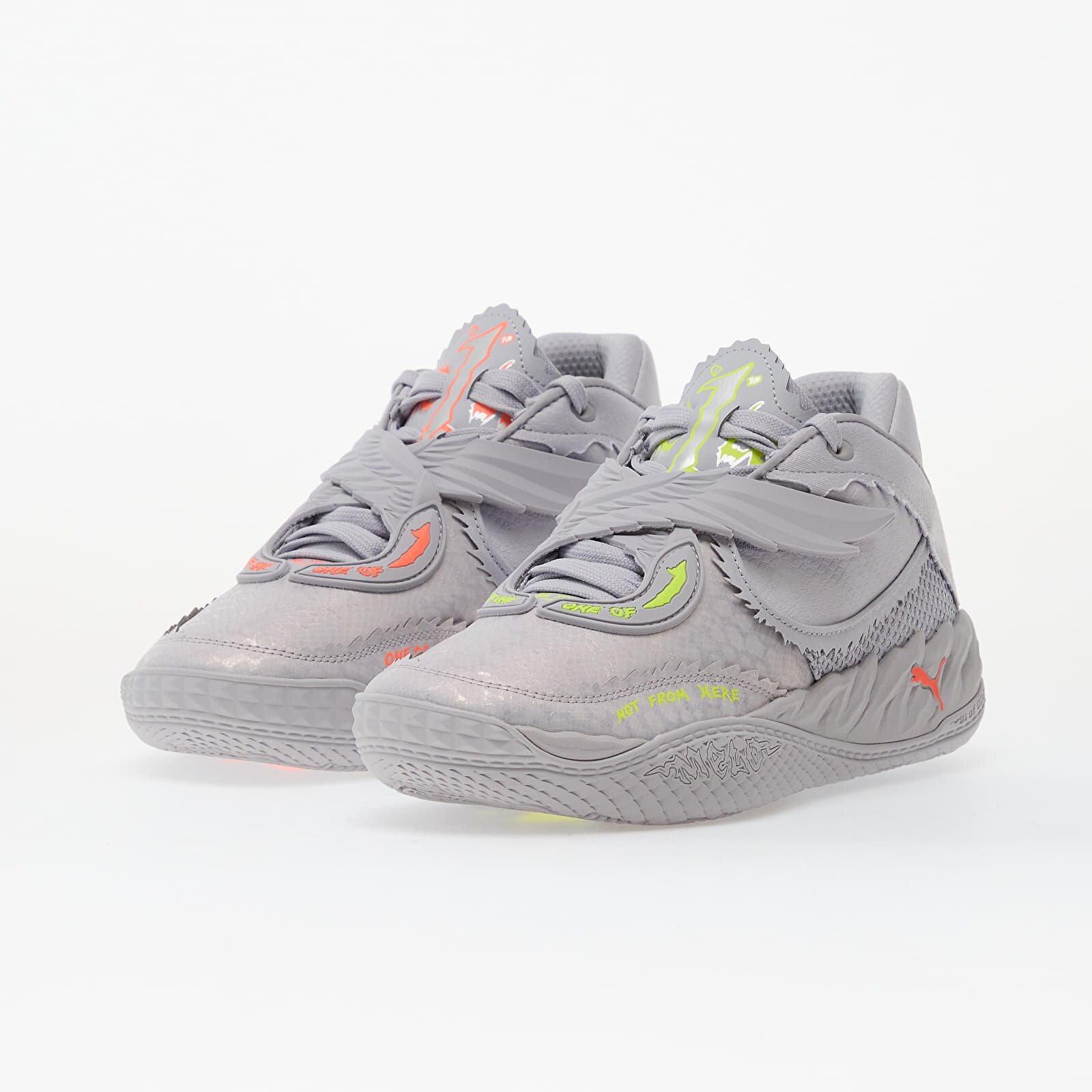 Puma Сникърси MB.05 Metallic Vibrant Silver-Yellow Alert-Glowing Red