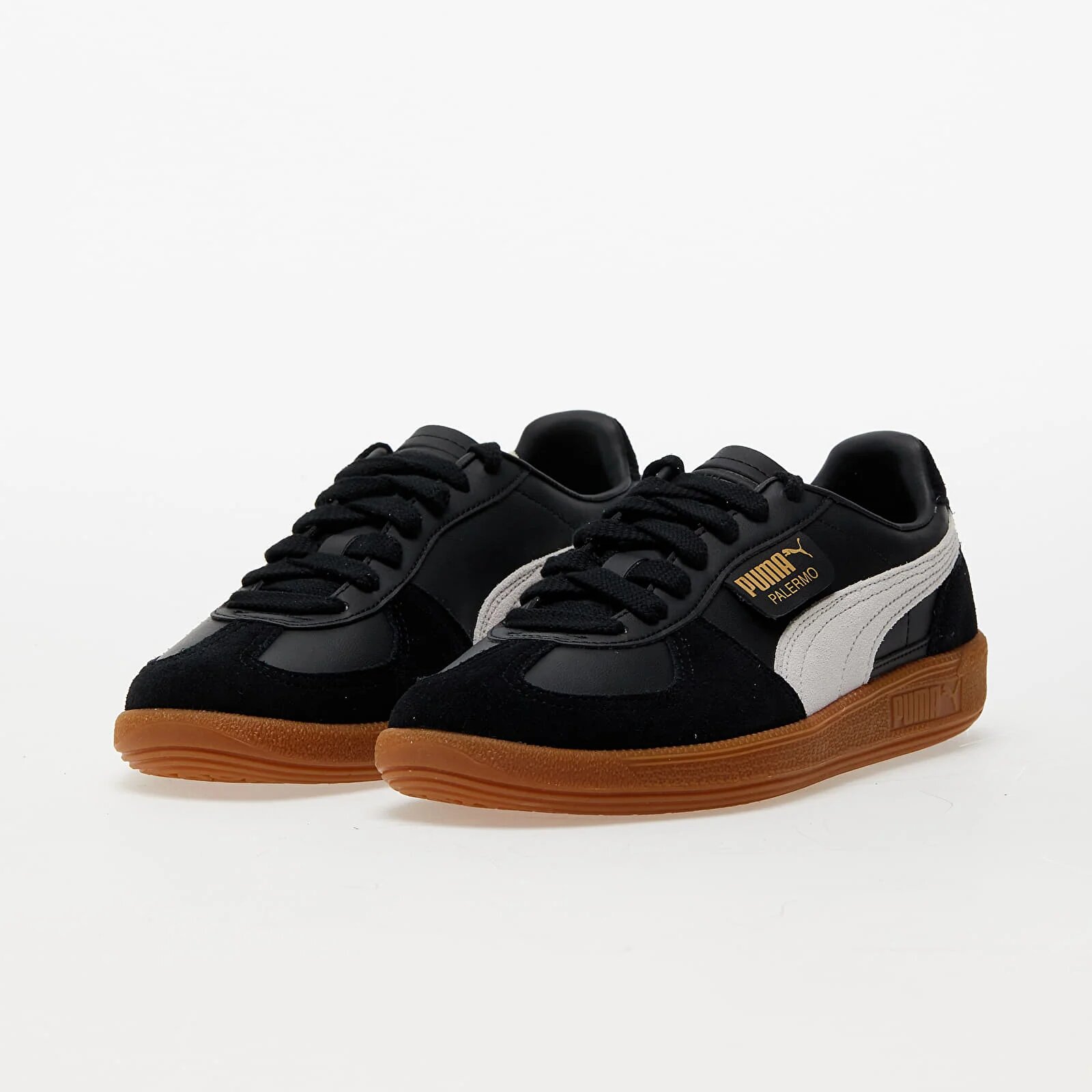 Puma Сникърси Palermo Lth Black/ Feather Gray/ Gum