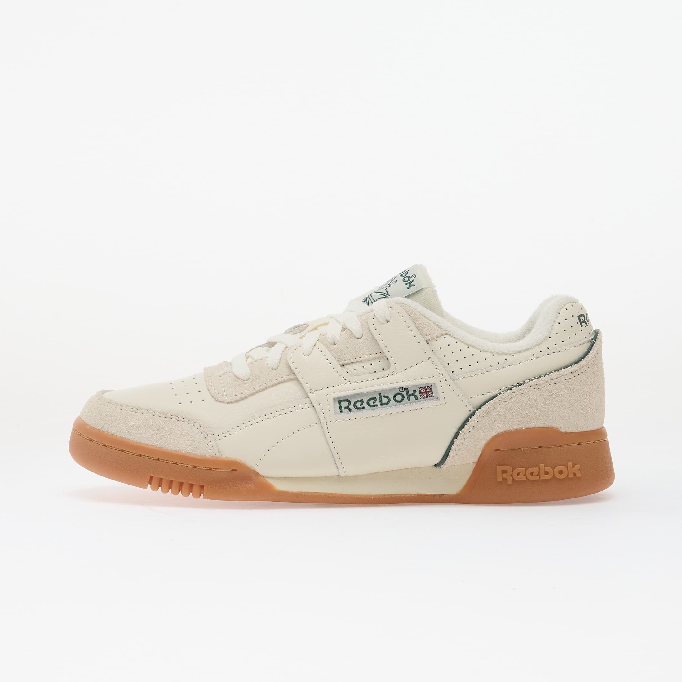 Reebok Сникърси Workout Plus Chalk/ Dark Green/ Vintage Chalk