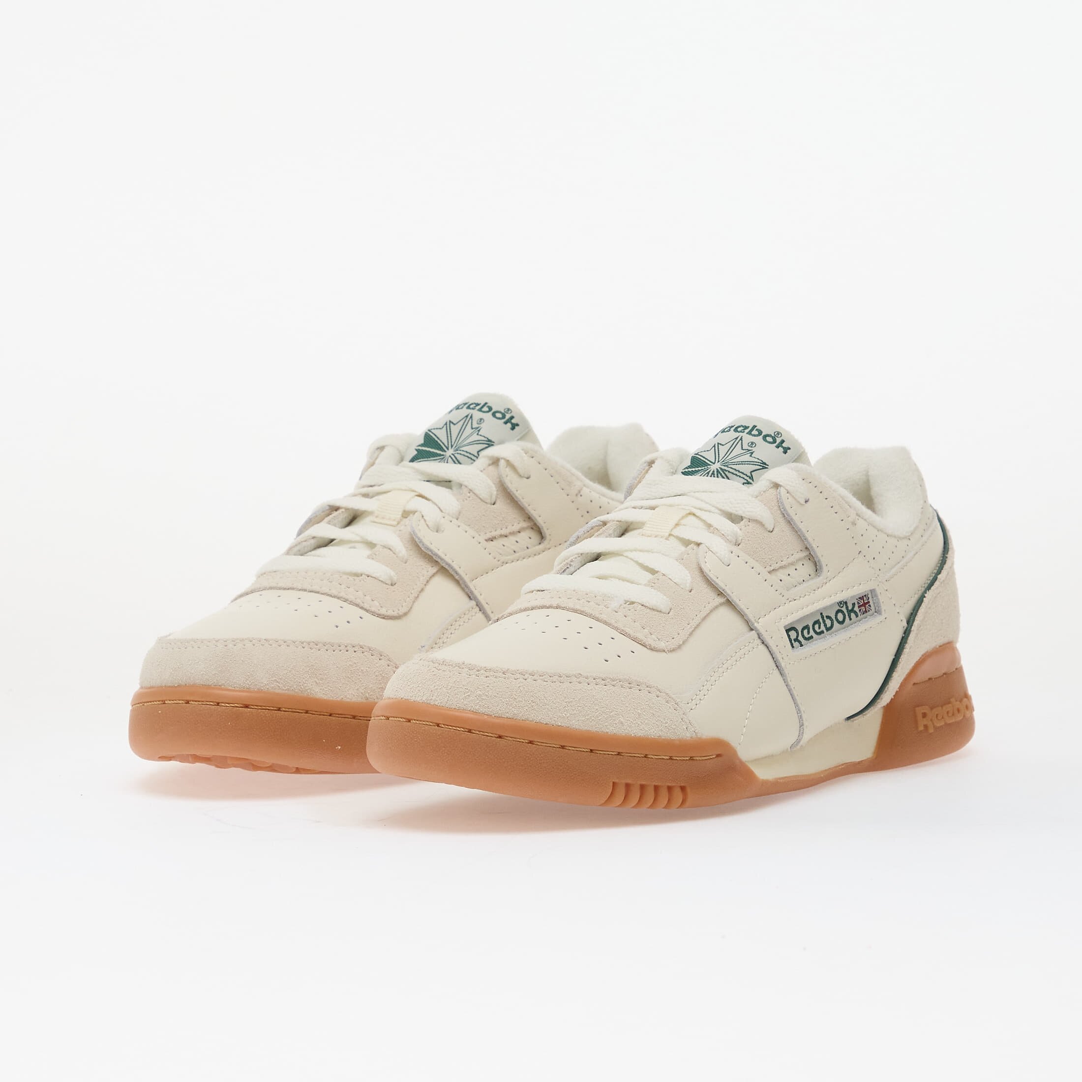 Reebok Сникърси Workout Plus Chalk/ Dark Green/ Vintage Chalk