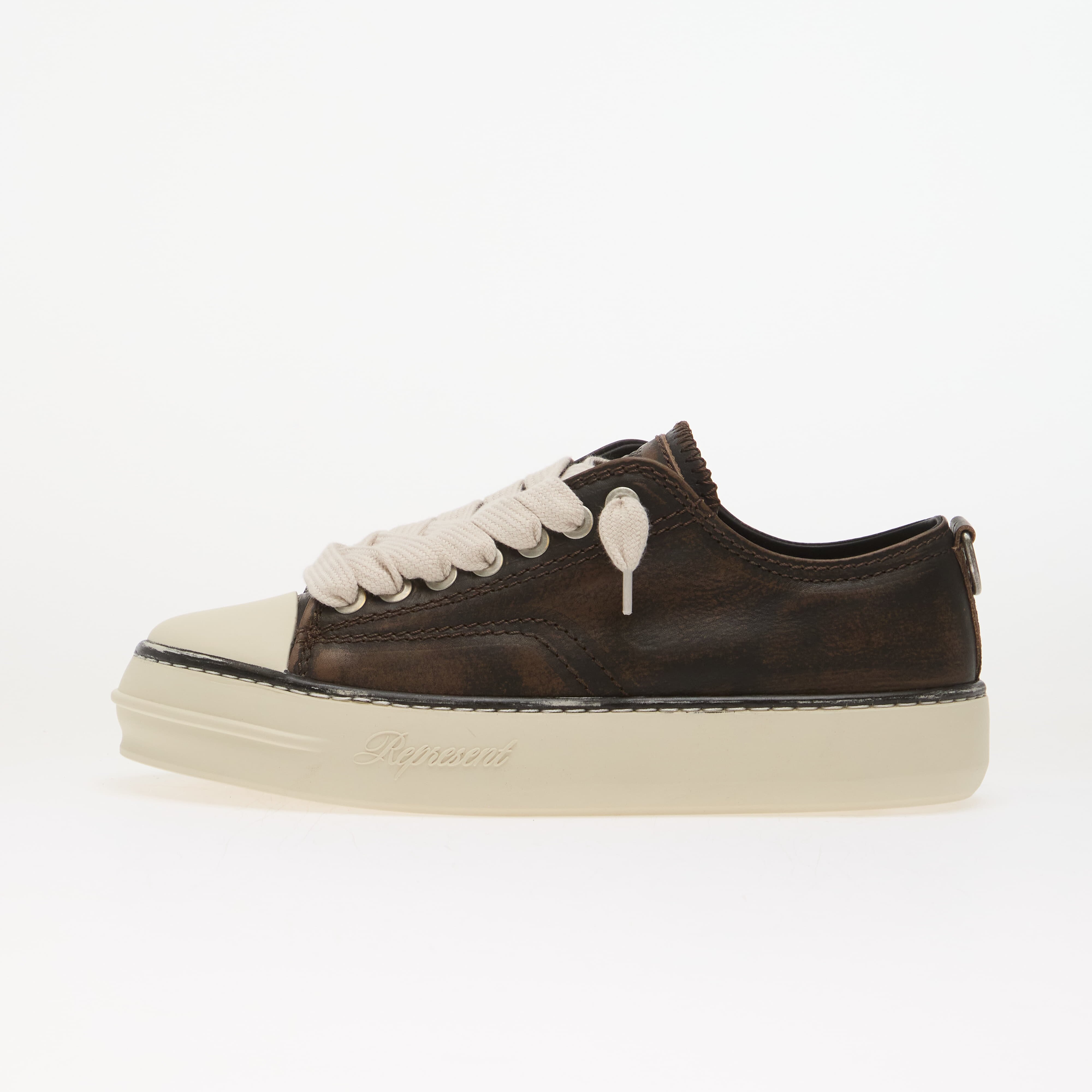 REPRESENT Сникърси Rep-Cap - Distressed Leather Dark Brown