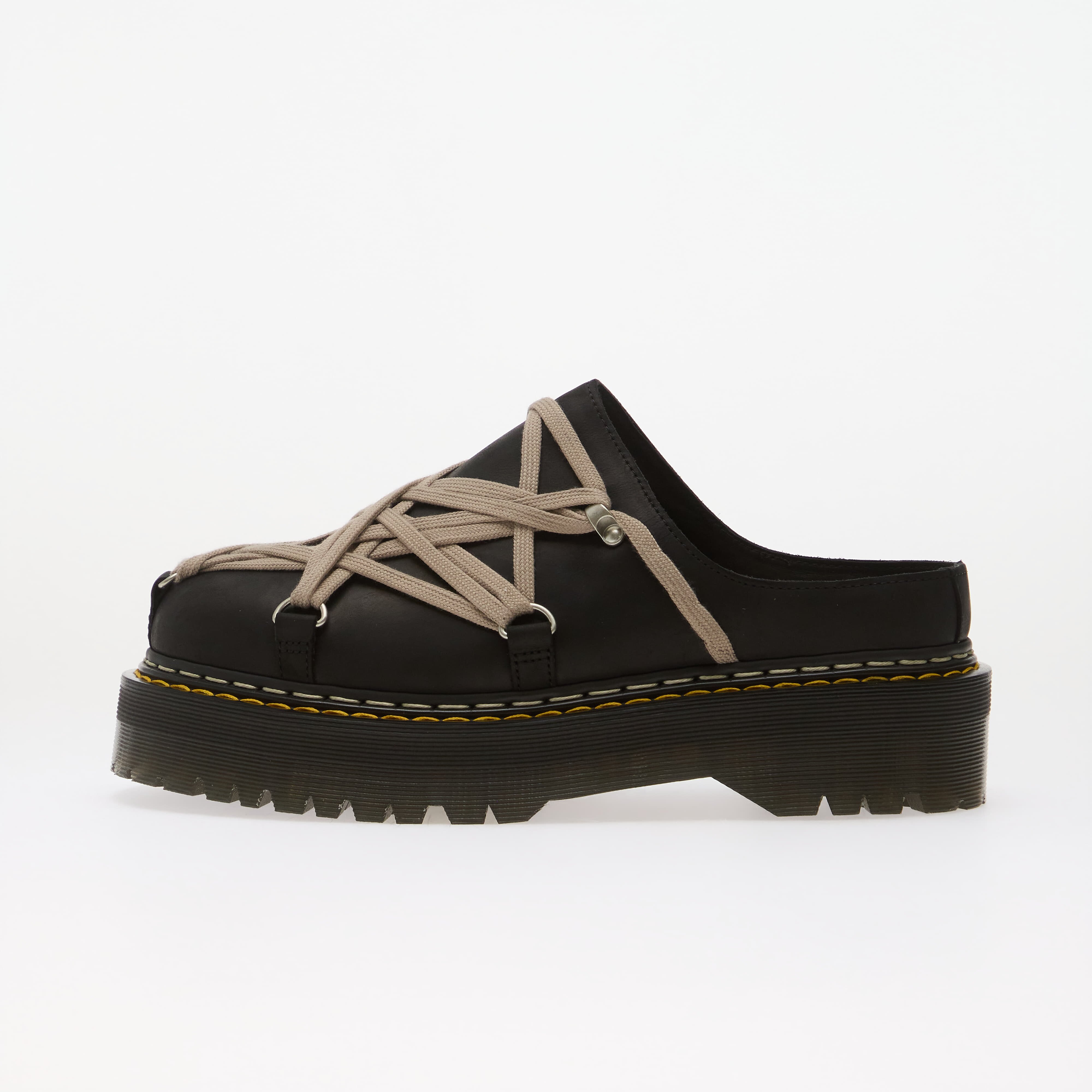 Rick Owens DRKSHDW Обувки x Dr. Martens Quad Sole Megalace Mule Black