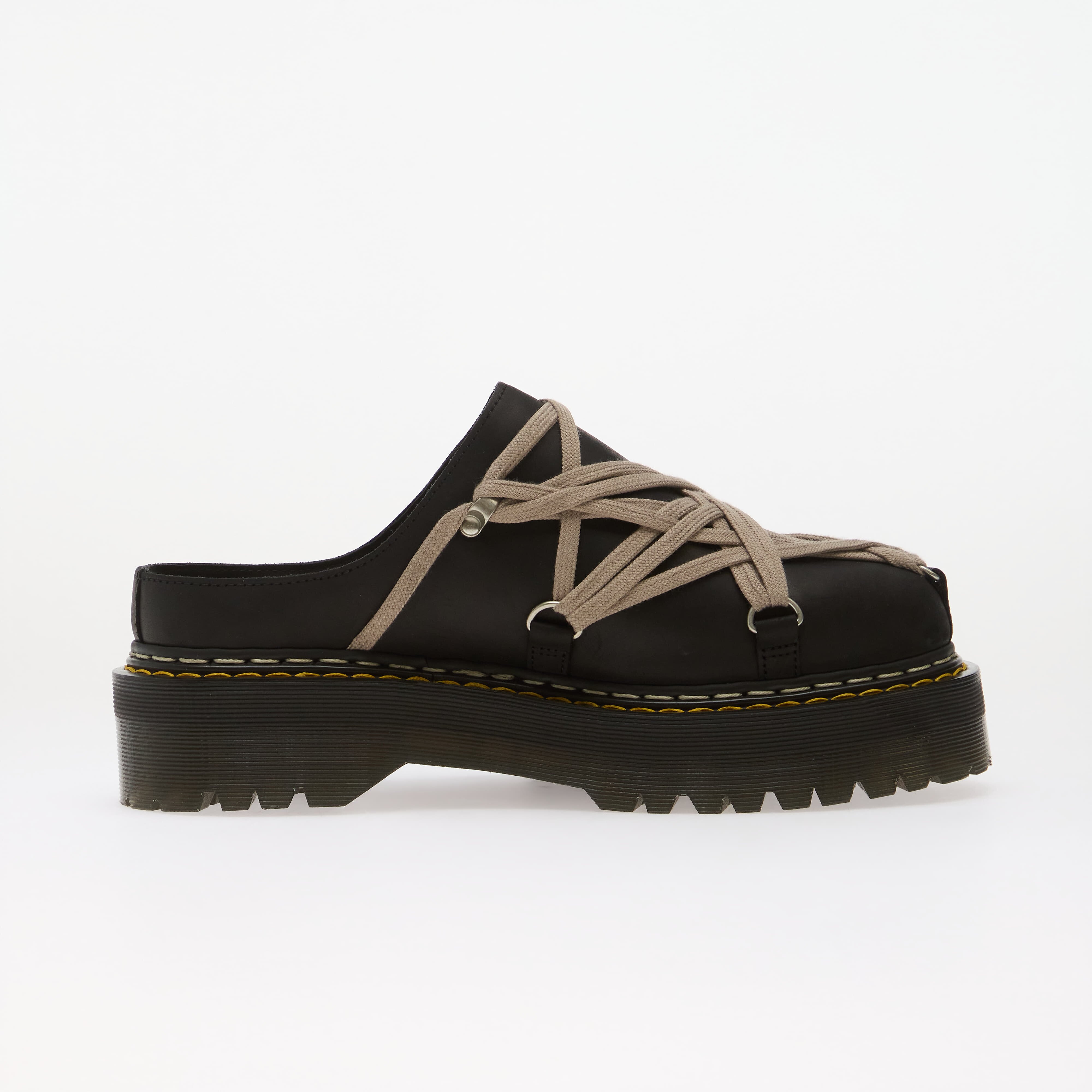 Rick Owens DRKSHDW Обувки x Dr. Martens Quad Sole Megalace Mule Black