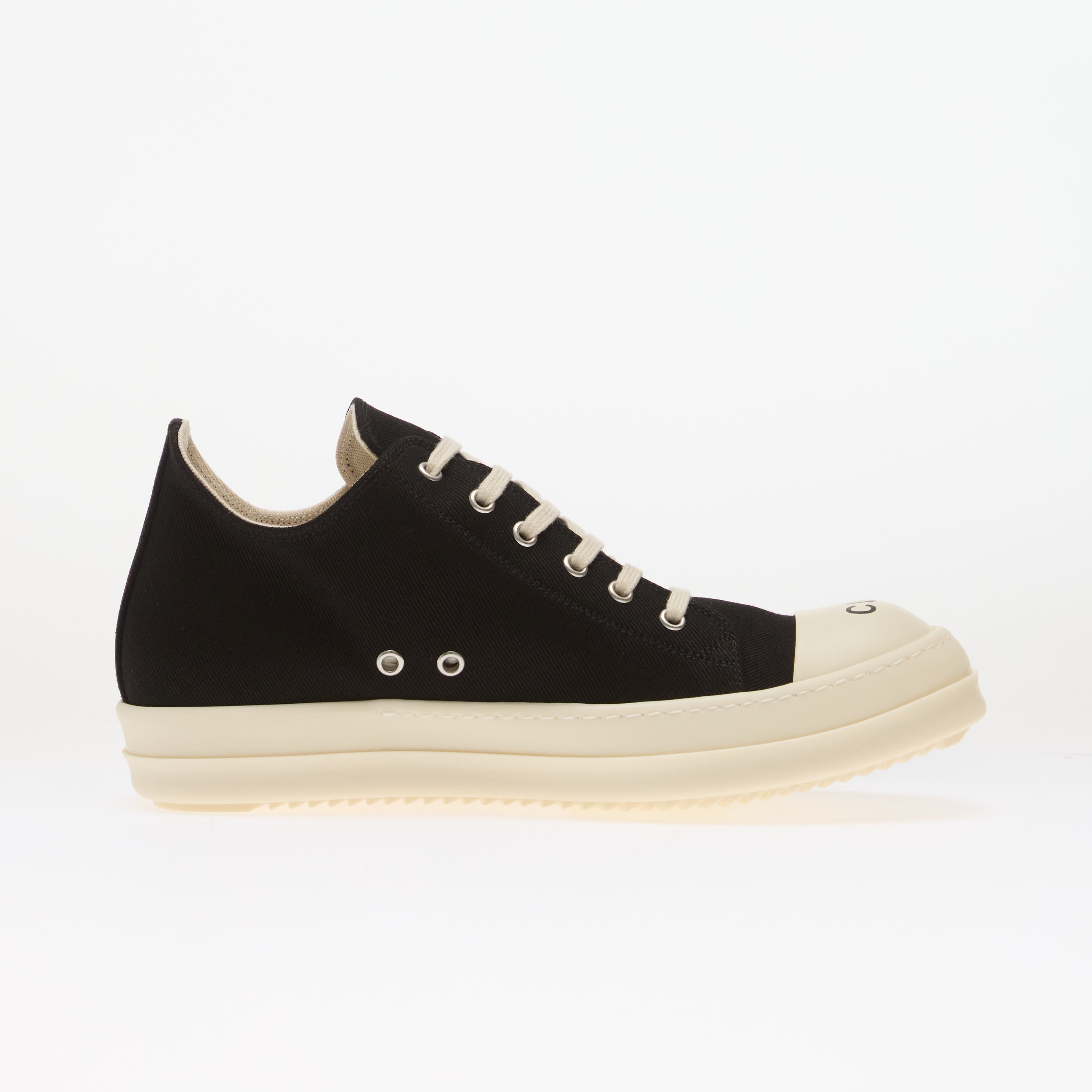 Rick Owens DRKSHDW Сникърси Denim Shoes - Low Sneaks Black/ Milk/ Milk
