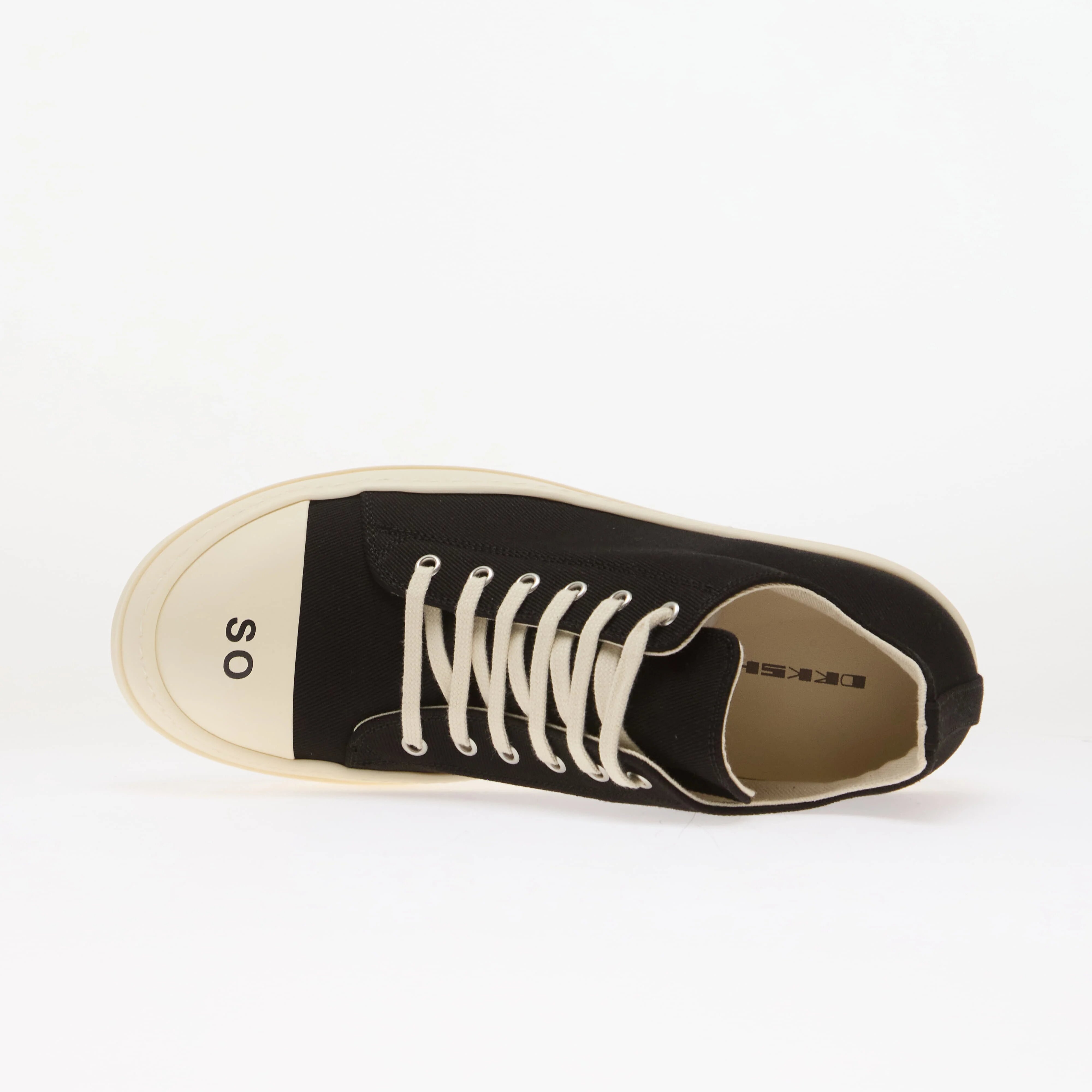 Rick Owens DRKSHDW Сникърси Denim Shoes - Low Sneaks Black/ Milk/ Milk