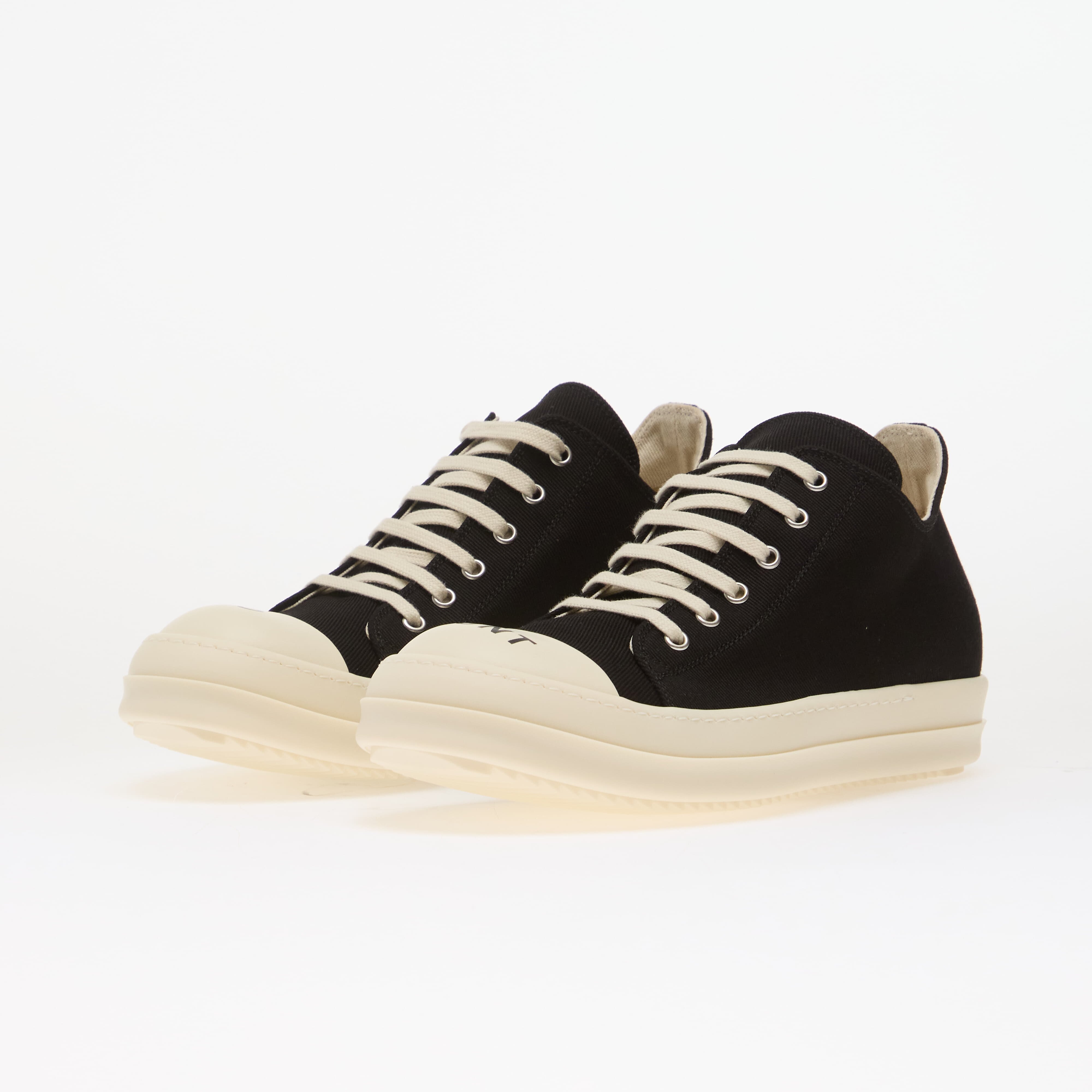 Rick Owens DRKSHDW Сникърси Denim Shoes - Low Sneaks Black/ Milk/ Milk