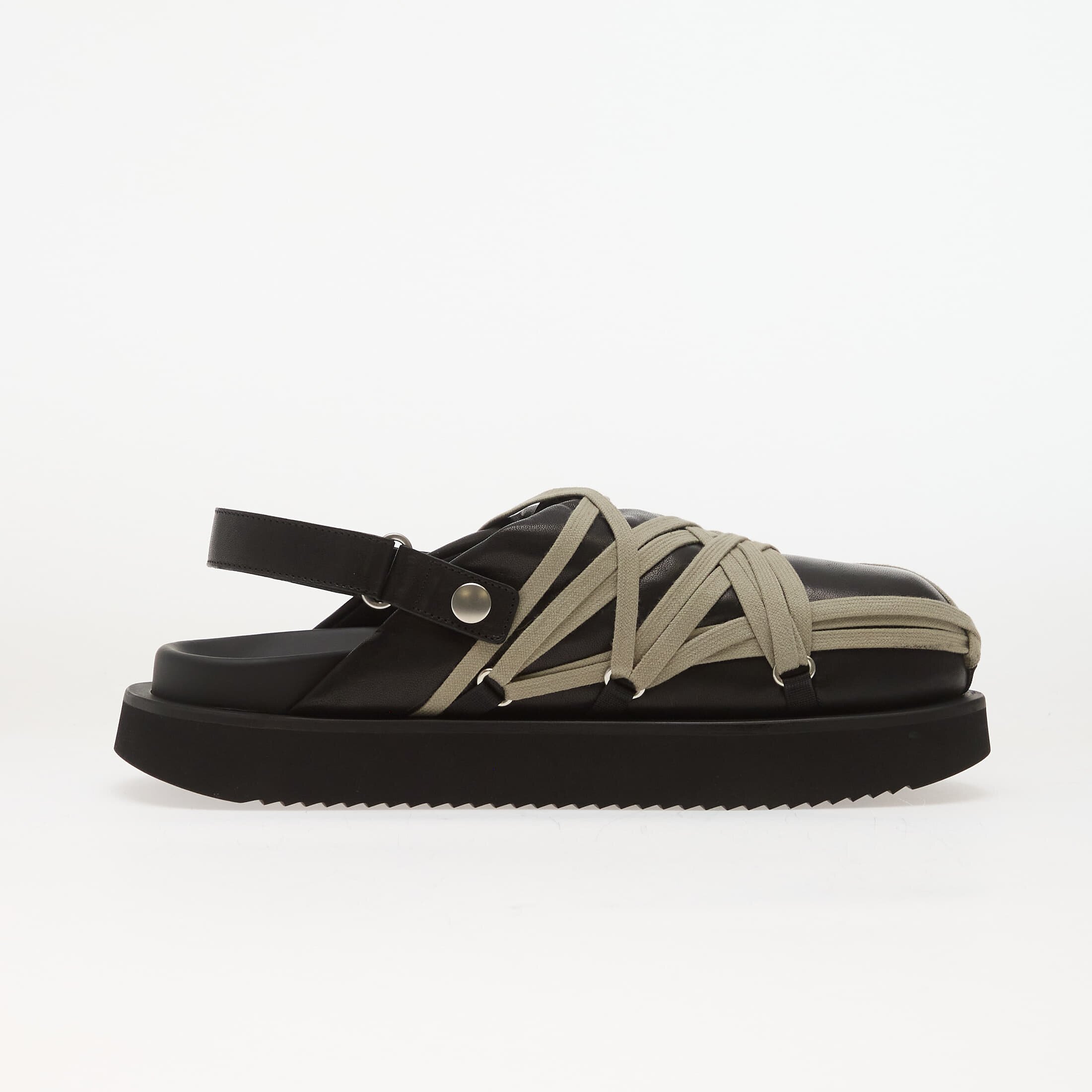 Rick Owens Обувки DRKSHDW Leather Padded Sandals - Padded Megalace Platform Black/ Pearl