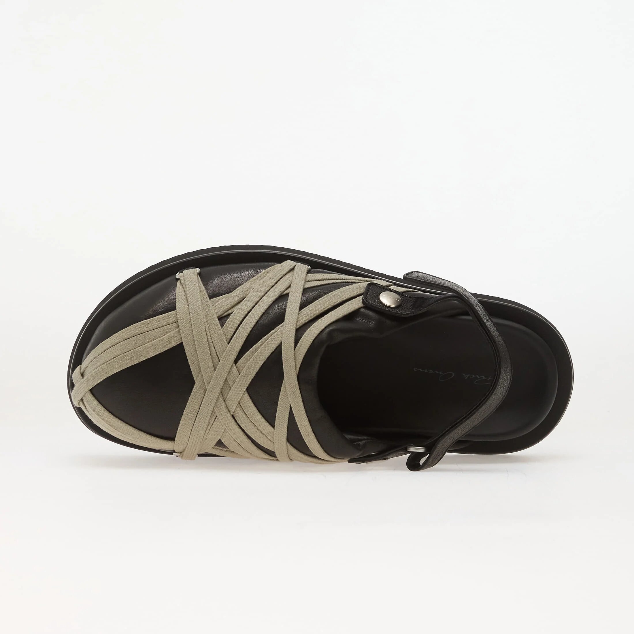Rick Owens Обувки DRKSHDW Leather Padded Sandals - Padded Megalace Platform Black/ Pearl