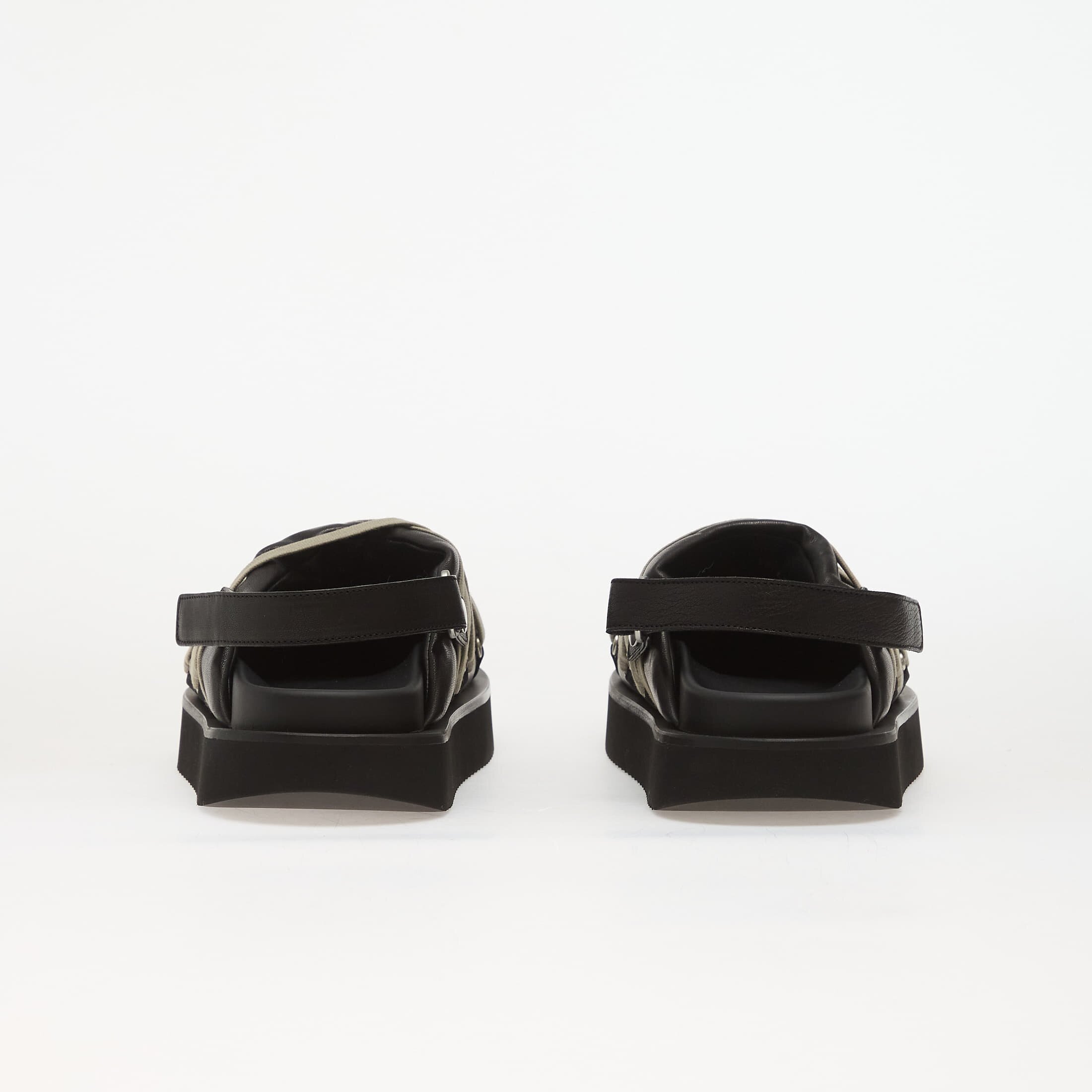 Rick Owens Обувки DRKSHDW Leather Padded Sandals - Padded Megalace Platform Black/ Pearl