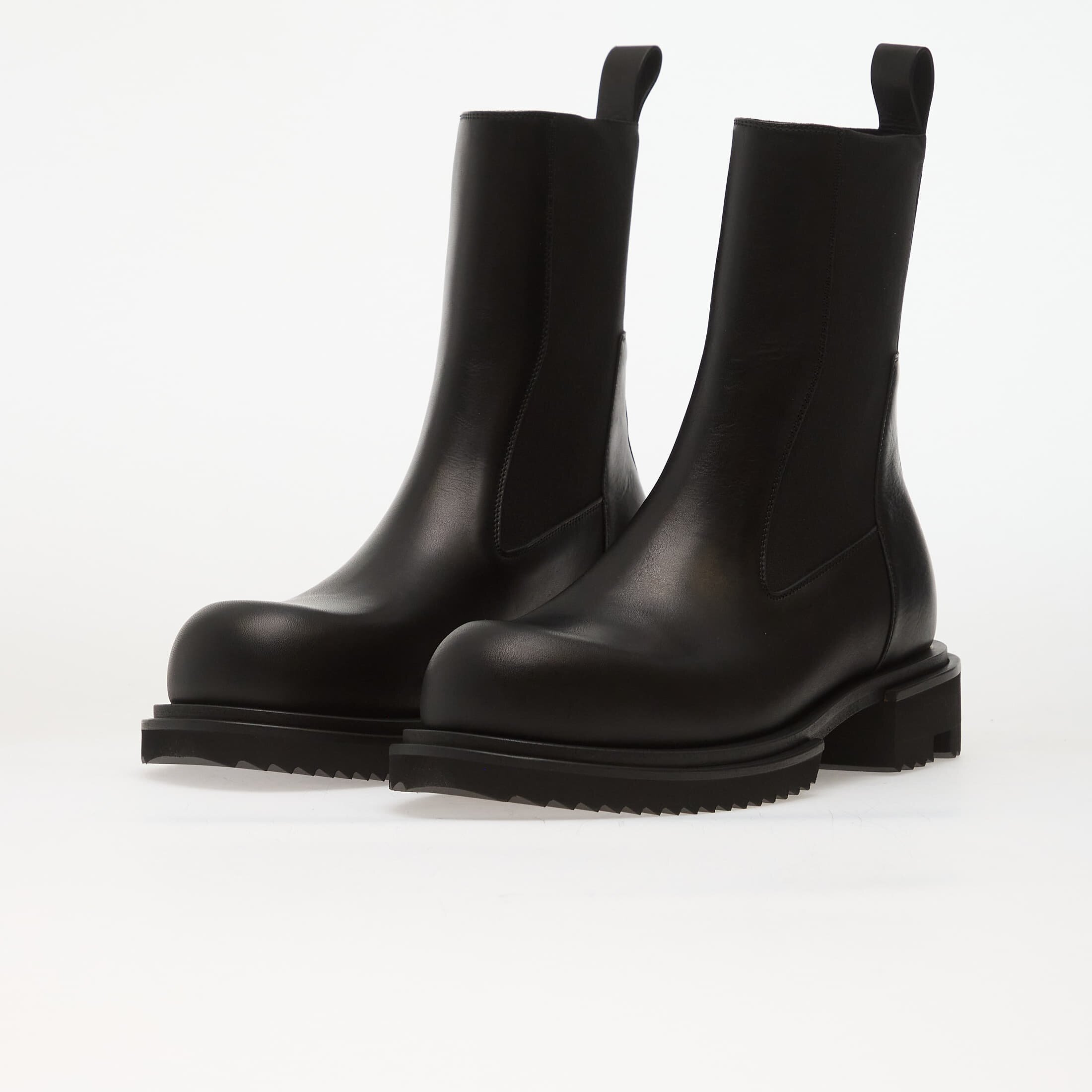 Rick Owens Обувки Leather Boots - Beatle Gabe Black