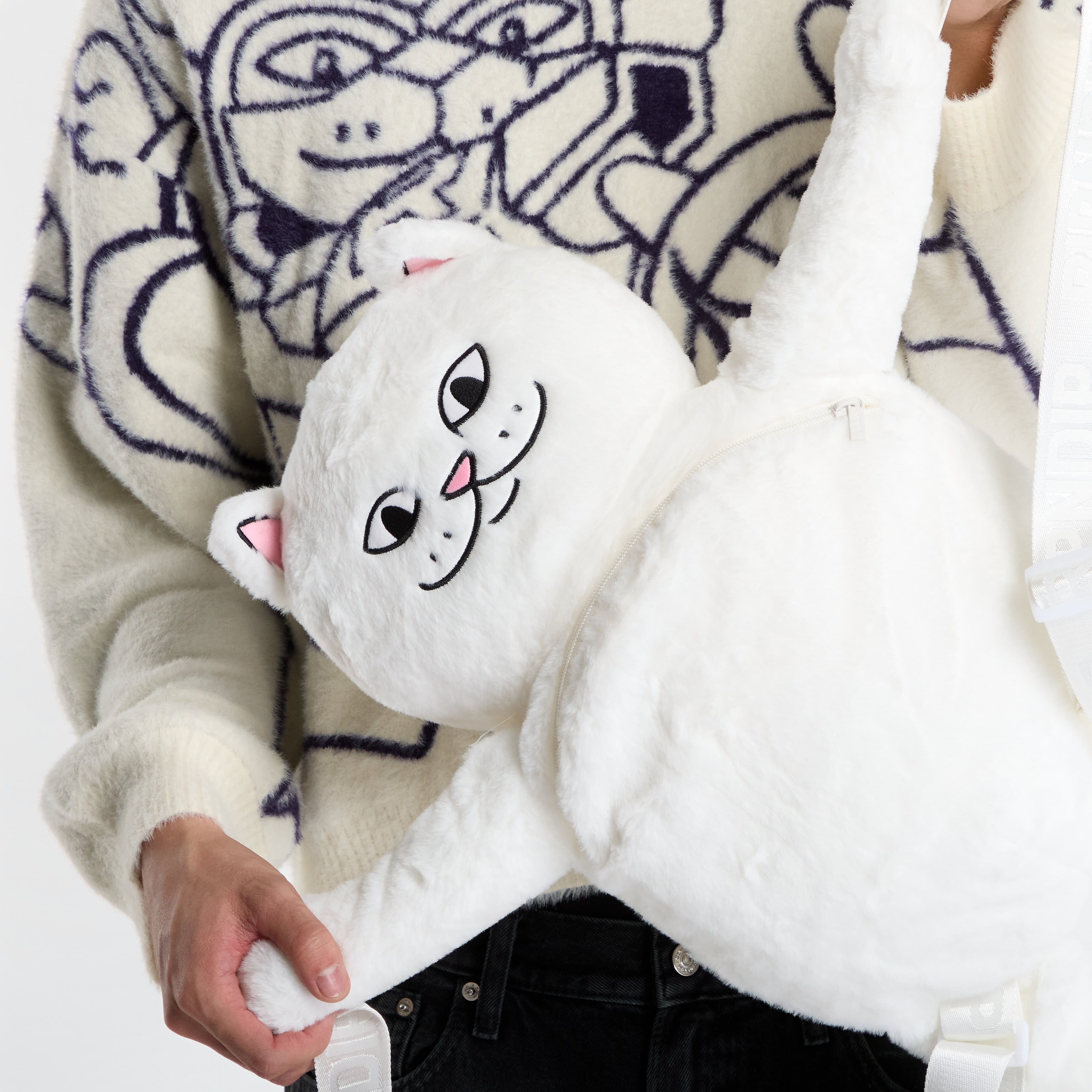 RIPNDIP Раница Lord Nermal Plush Backpack White