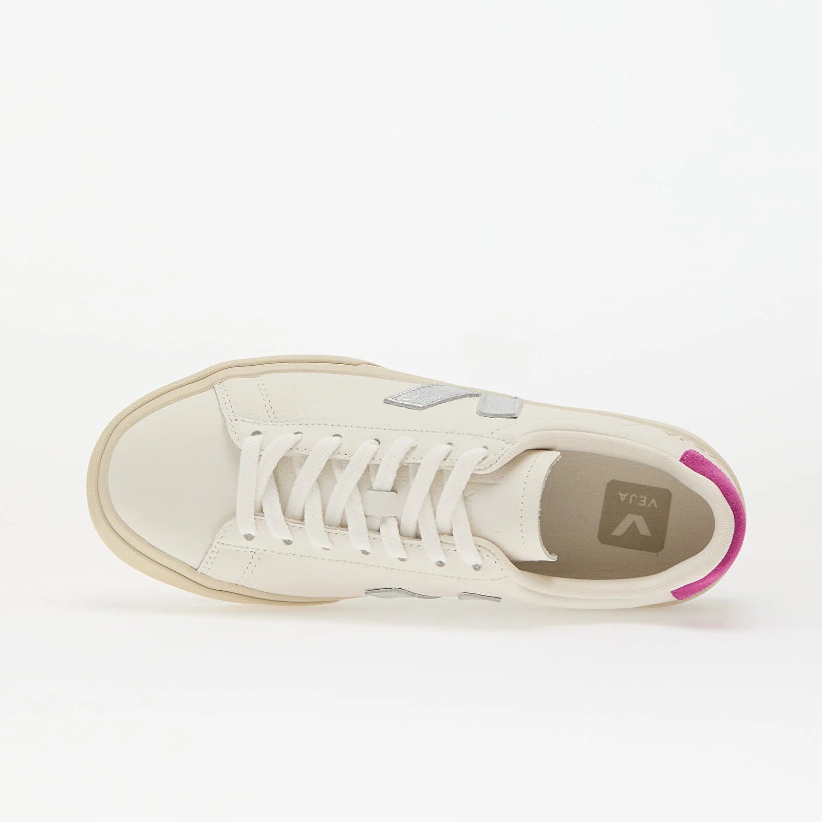Veja Сникърси W Campo Leather Whi_Silver_Ultraviolet