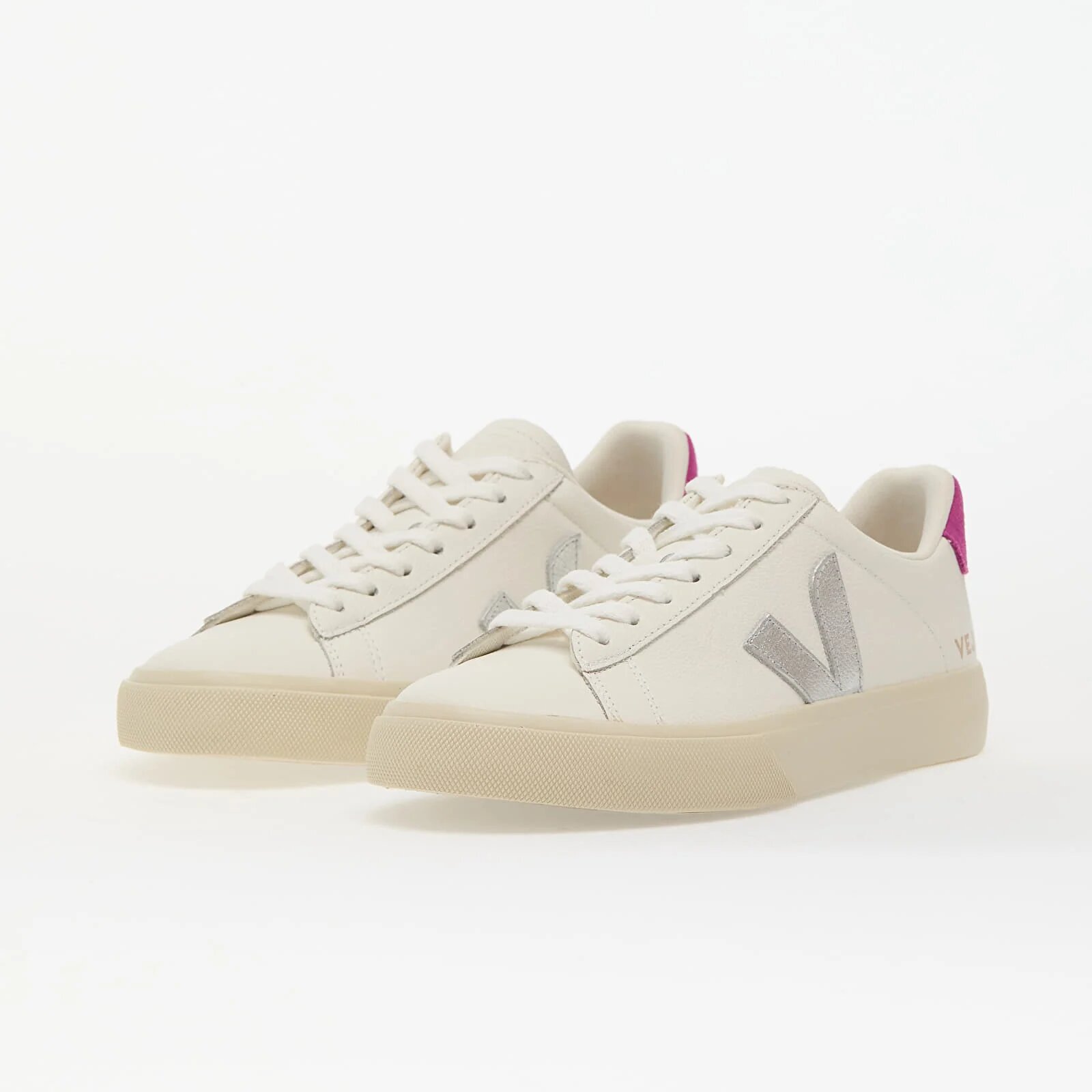 Veja Сникърси W Campo Leather Whi_Silver_Ultraviolet
