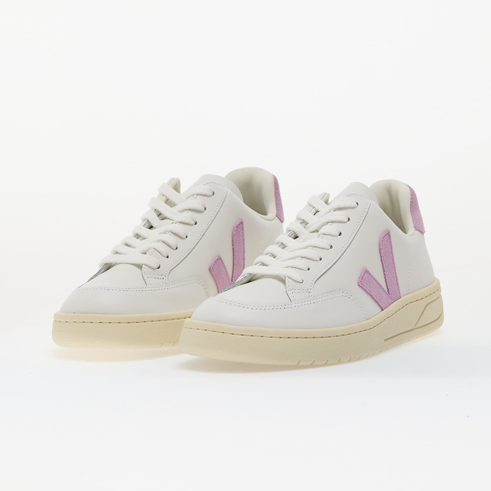 Veja Сникърси W V-12 Leather Extra-White_Orchid