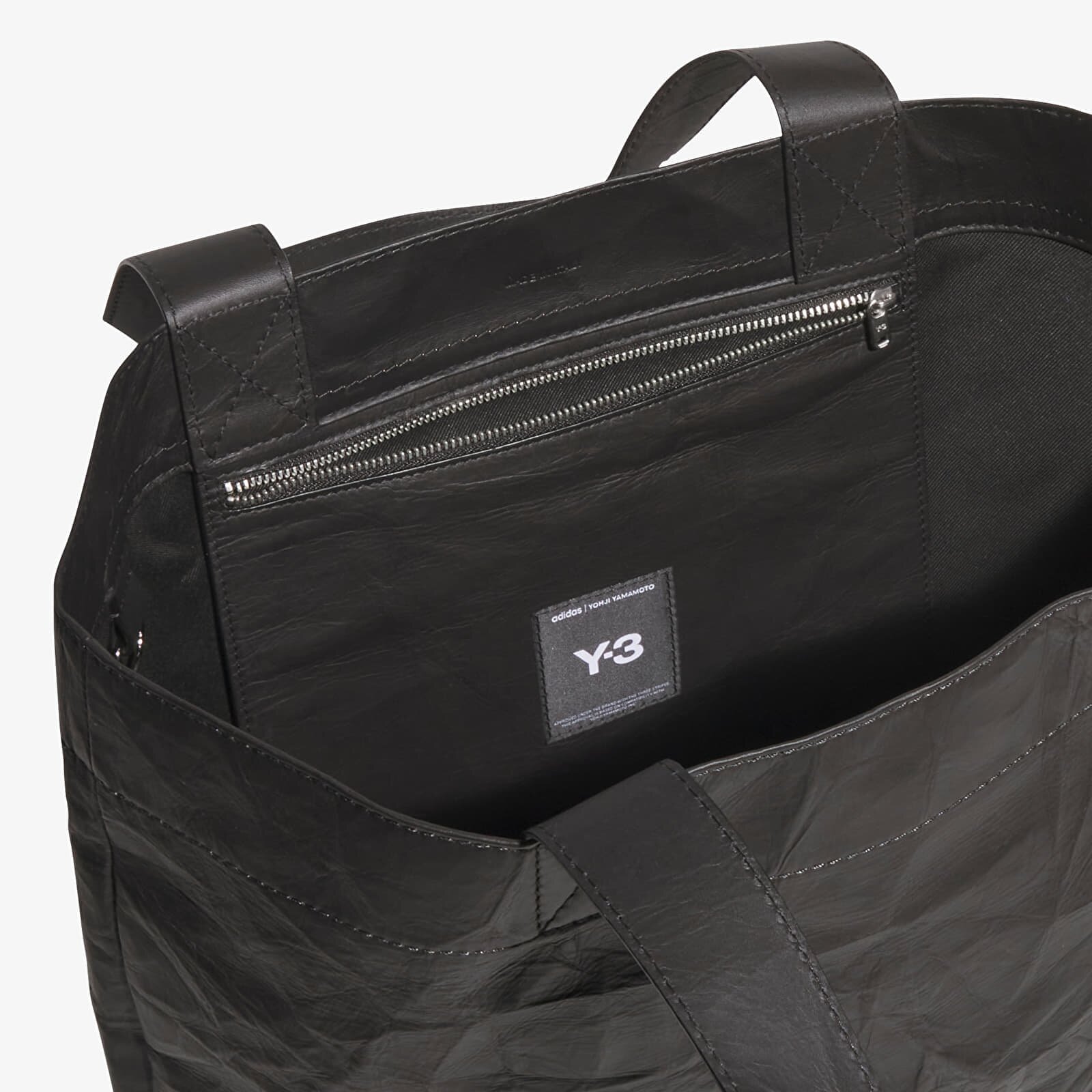 Y-3 Чанта Leather Tote Bag Black