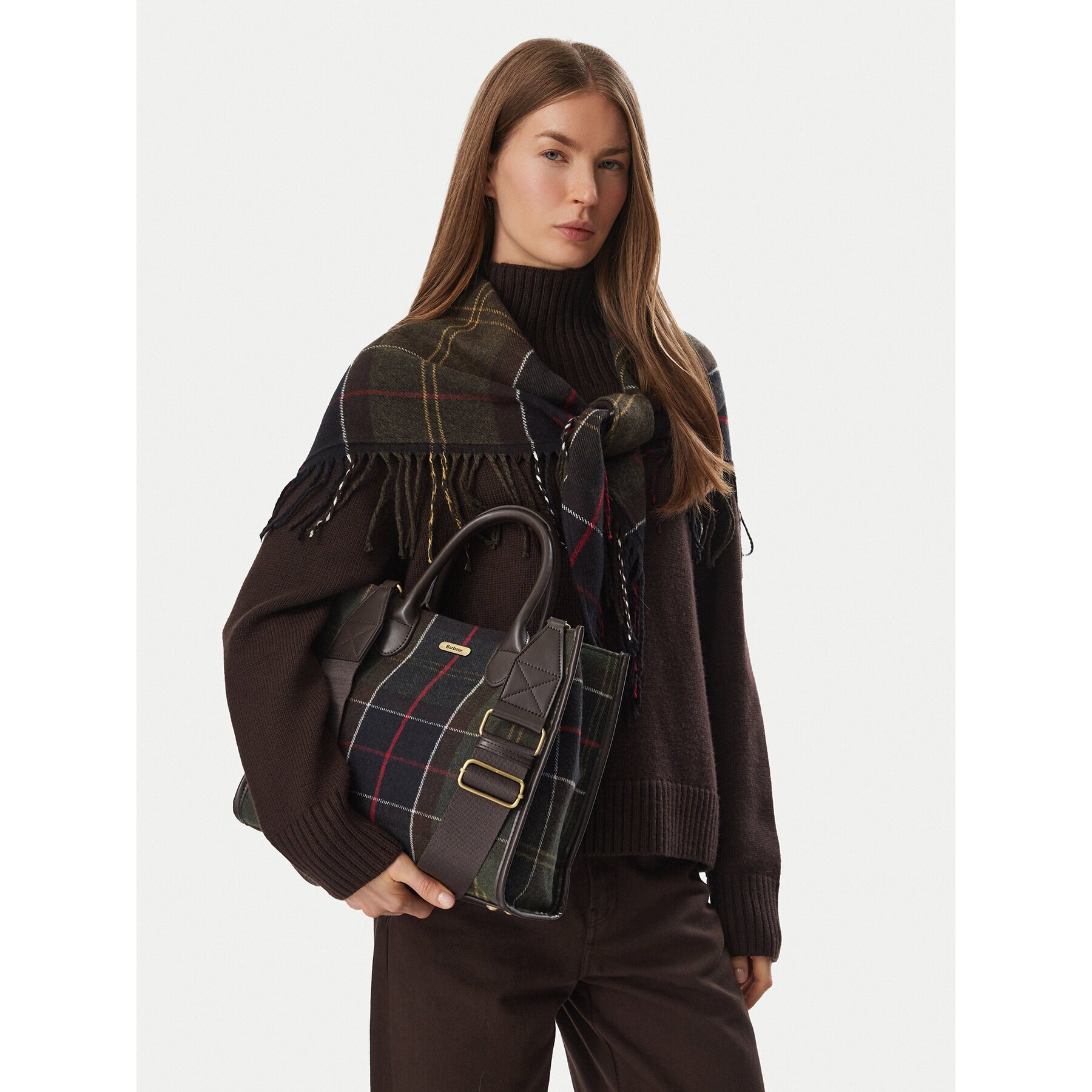 Barbour Дамска чанта Barrhill Tartan Tote Bag LBA0423OL91