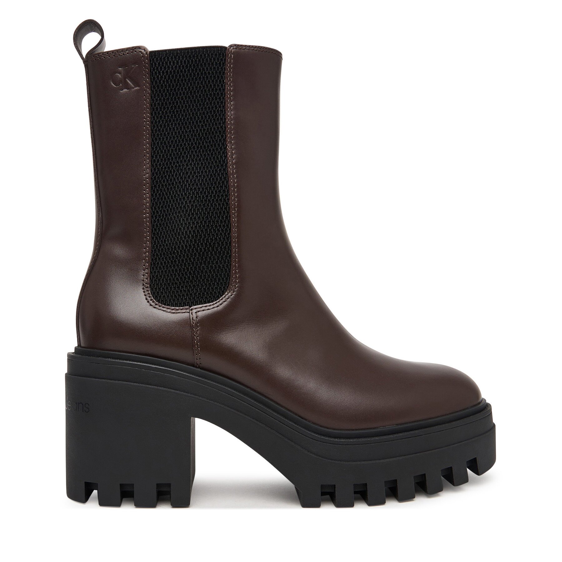 Calvin Klein Боти Chunky Heeled Chelsea Lth YW0YW01547