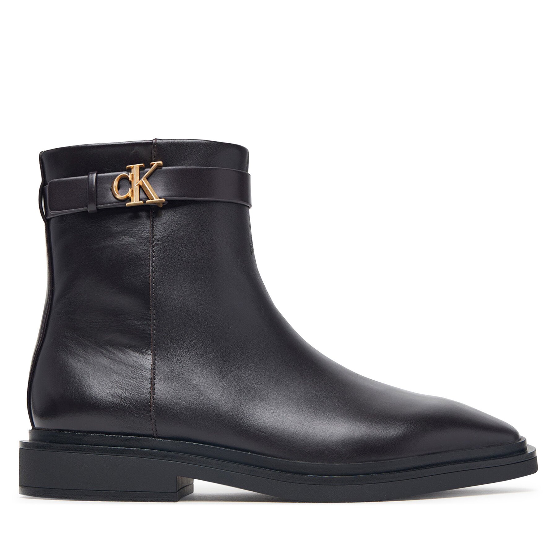 Calvin Klein Боти Square Ankle Boot Lth Mg Hdw HW0HW03186