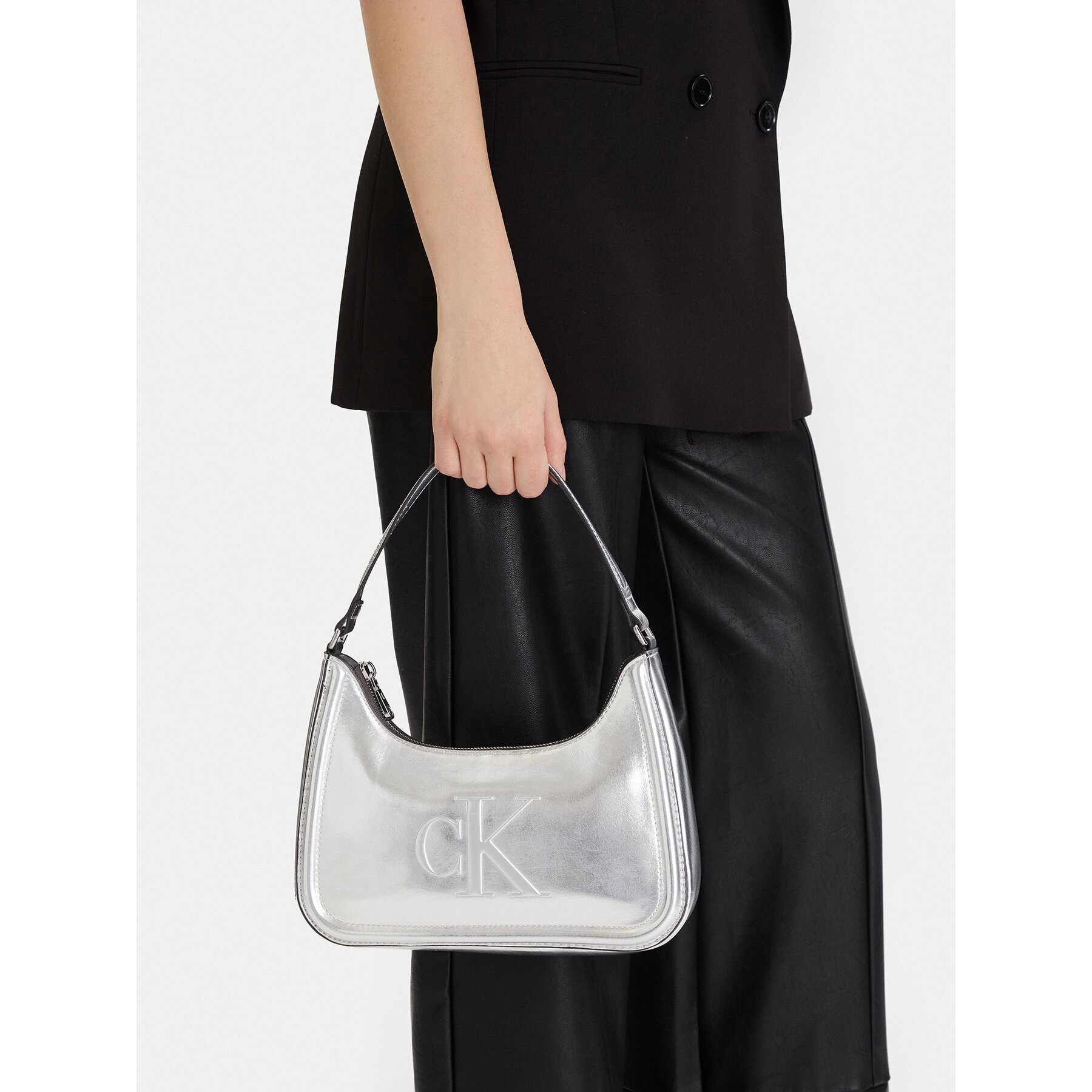 Calvin Klein Дамска чанта Bold Ck Metallic Shoulder Bag LV04F3332G
