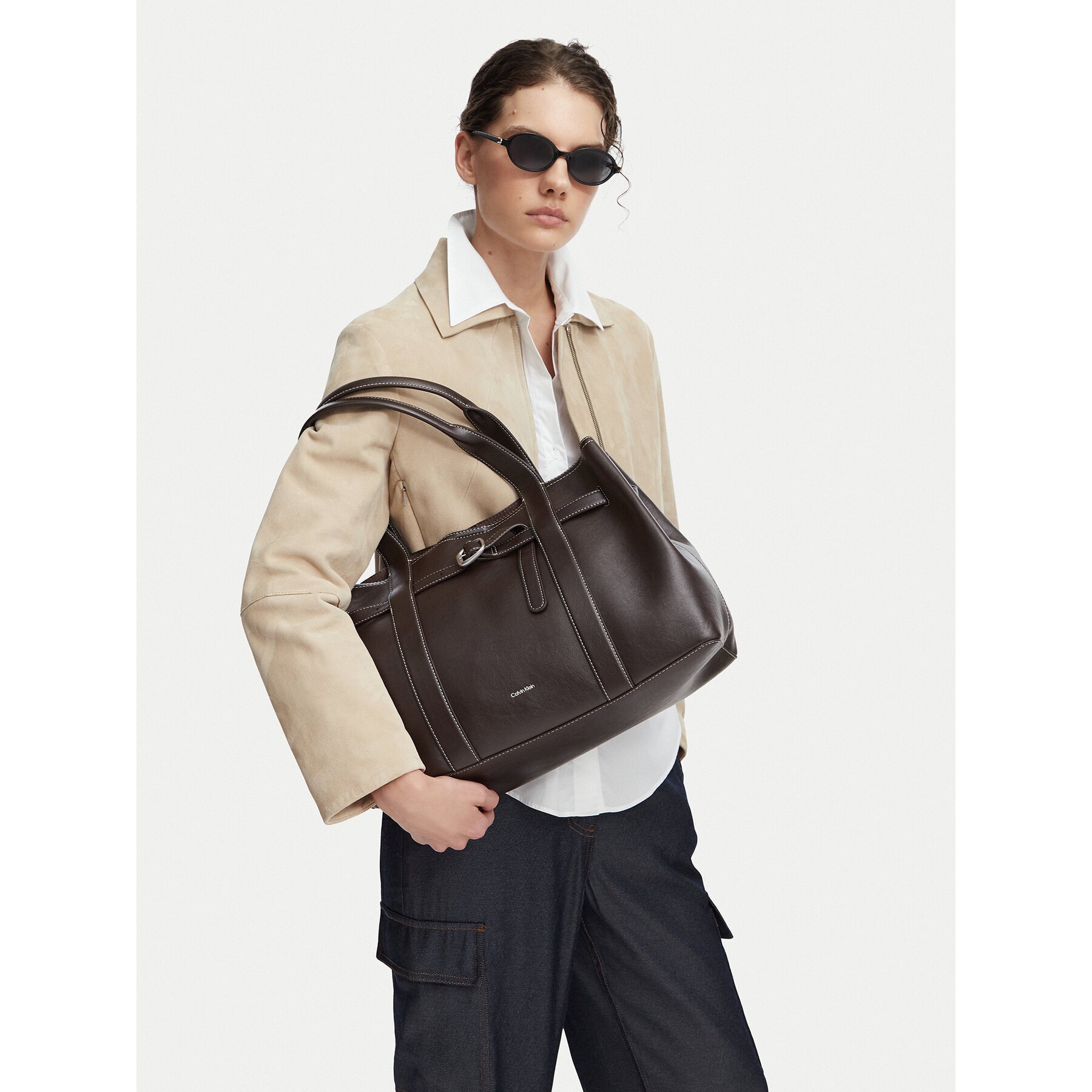 Calvin Klein Дамска чанта Buckle Medium Work Tote LV04F3549G