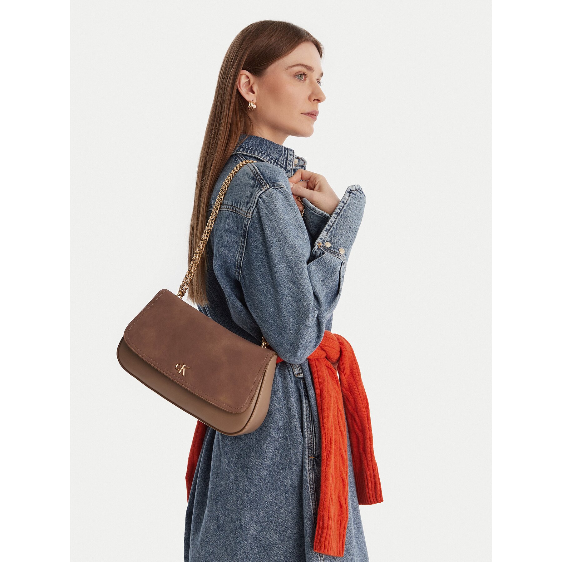 Calvin Klein Дамска чанта Ck Conv Chain Brushed Medium Bag LV04F3407G