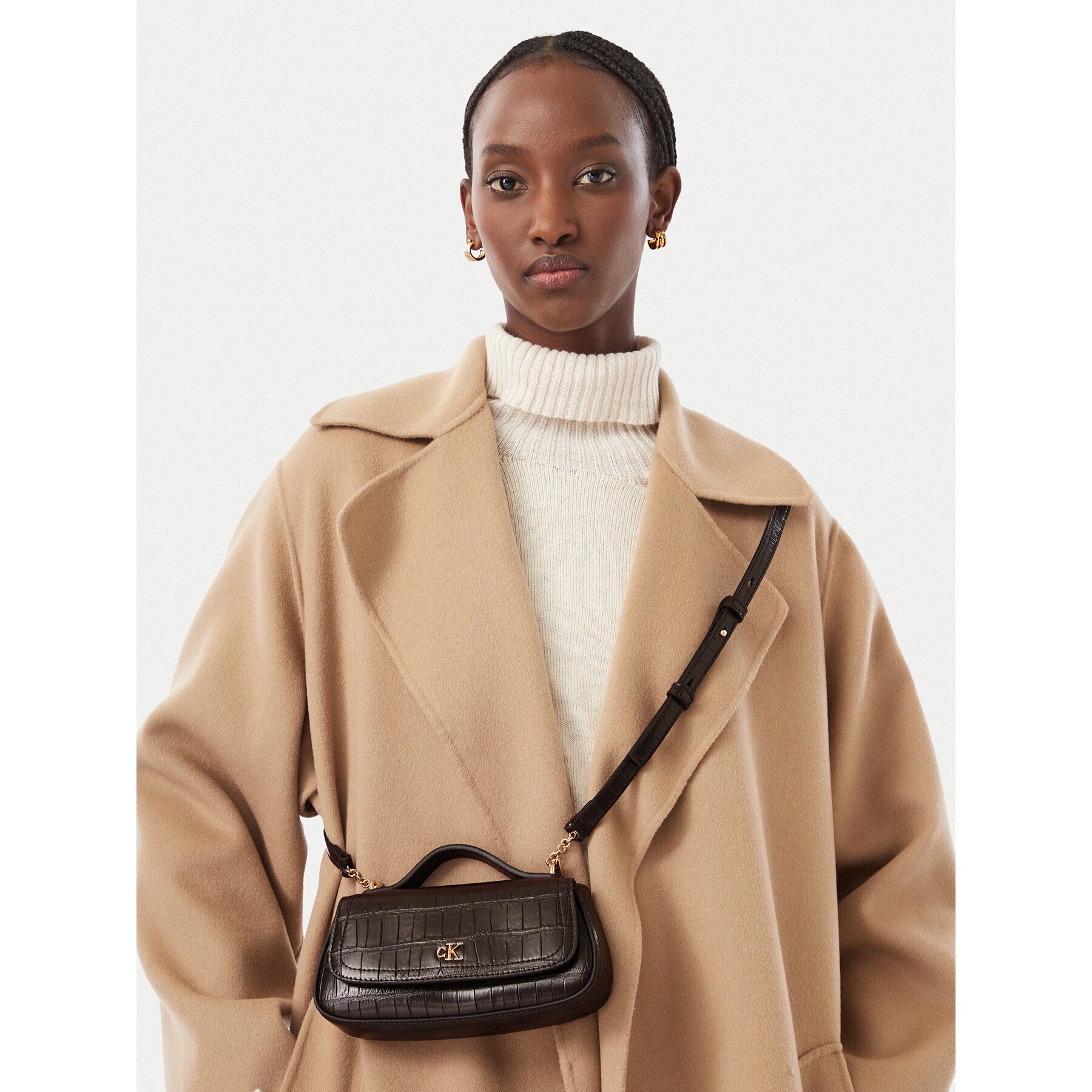 Calvin Klein Дамска чанта Ck Croc Top Handle Bag LV04F3903G