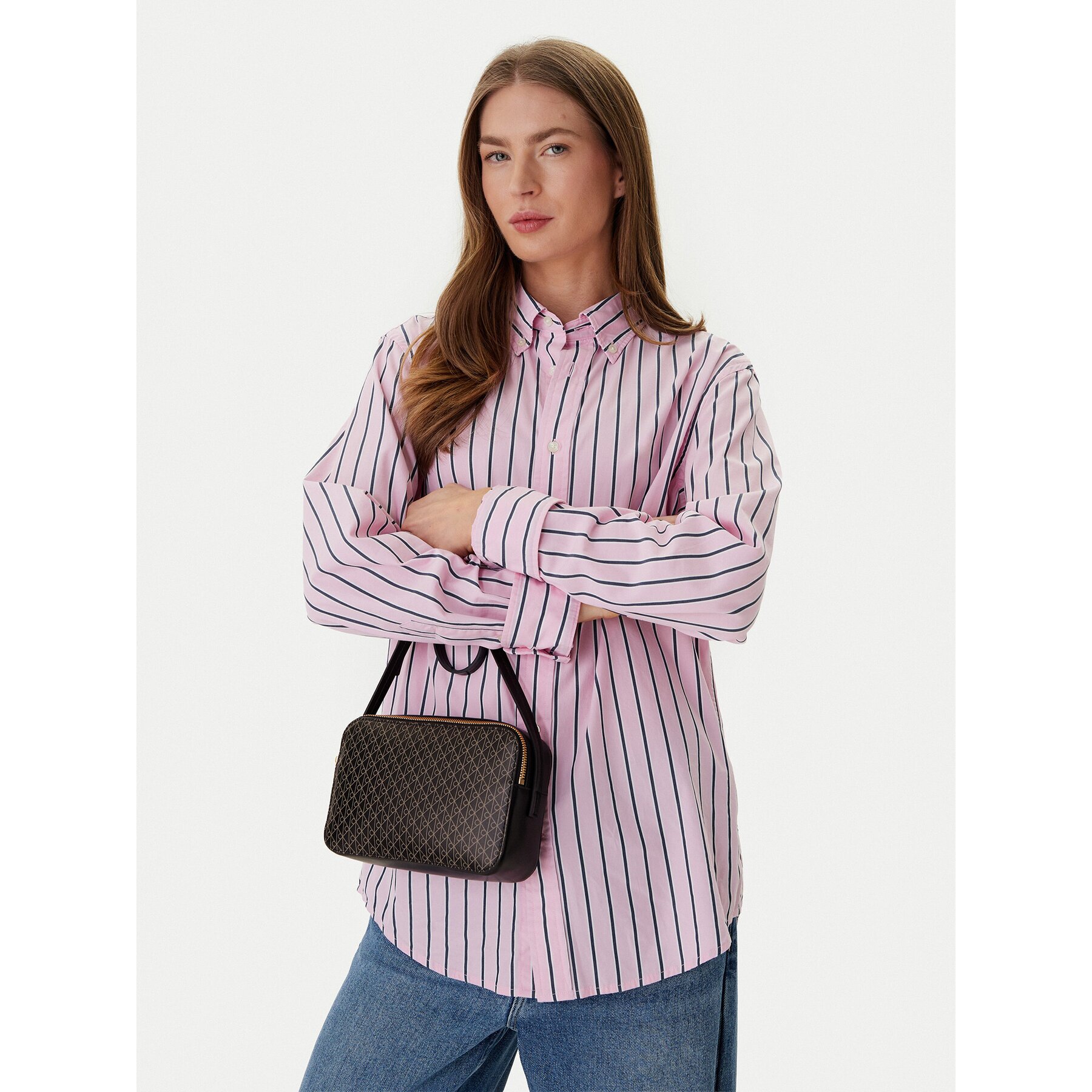 Calvin Klein Дамска чанта Emblem Aop Elongated Camera Bag LV04F3268G