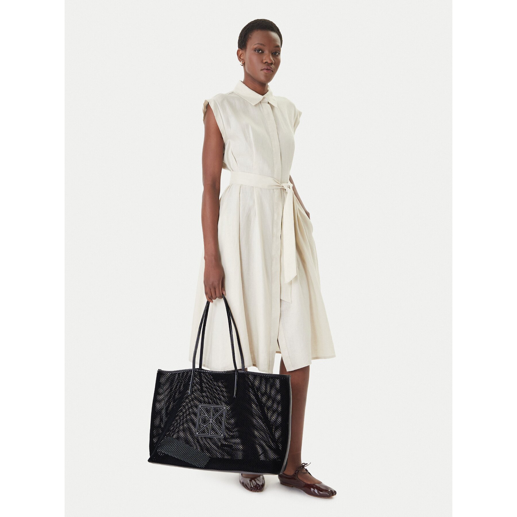 Calvin Klein Дамска чанта Emblem Mesh Xl Tote LV04F3422G
