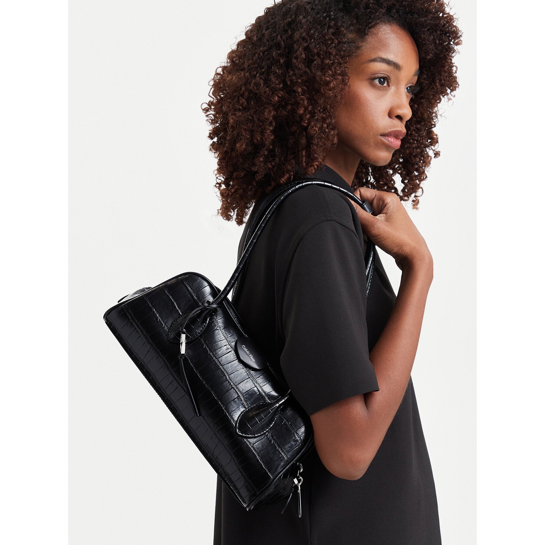 Calvin Klein Дамска чанта Emblem Trio Croco Shoulder Bag LV04F3780G
