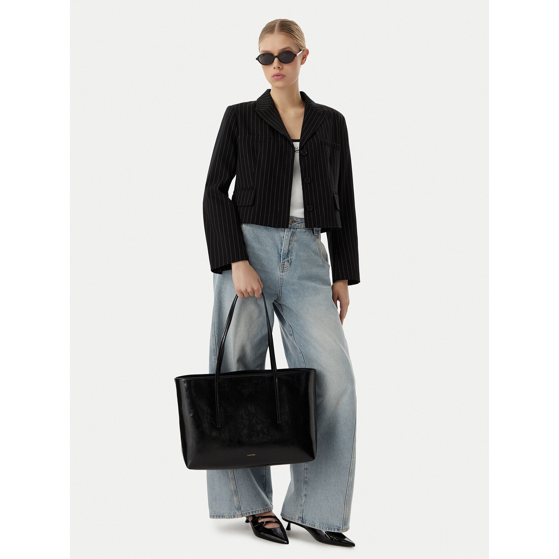 Calvin Klein Дамска чанта Foil Logo Glossy LV04F3537G
