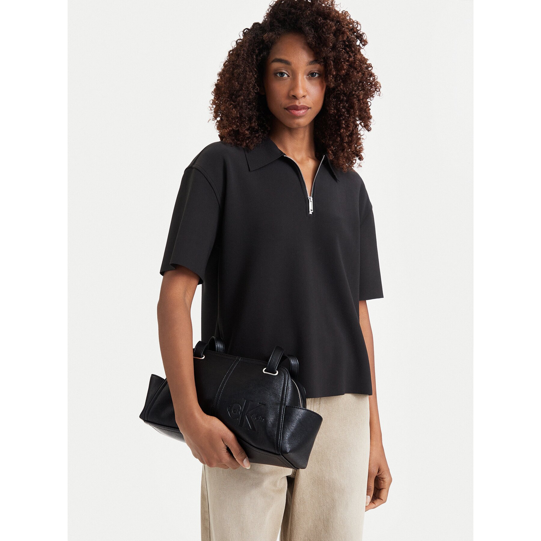 Calvin Klein Дамска чанта Pockets Monologo Shoulder Bag LV04F3688G