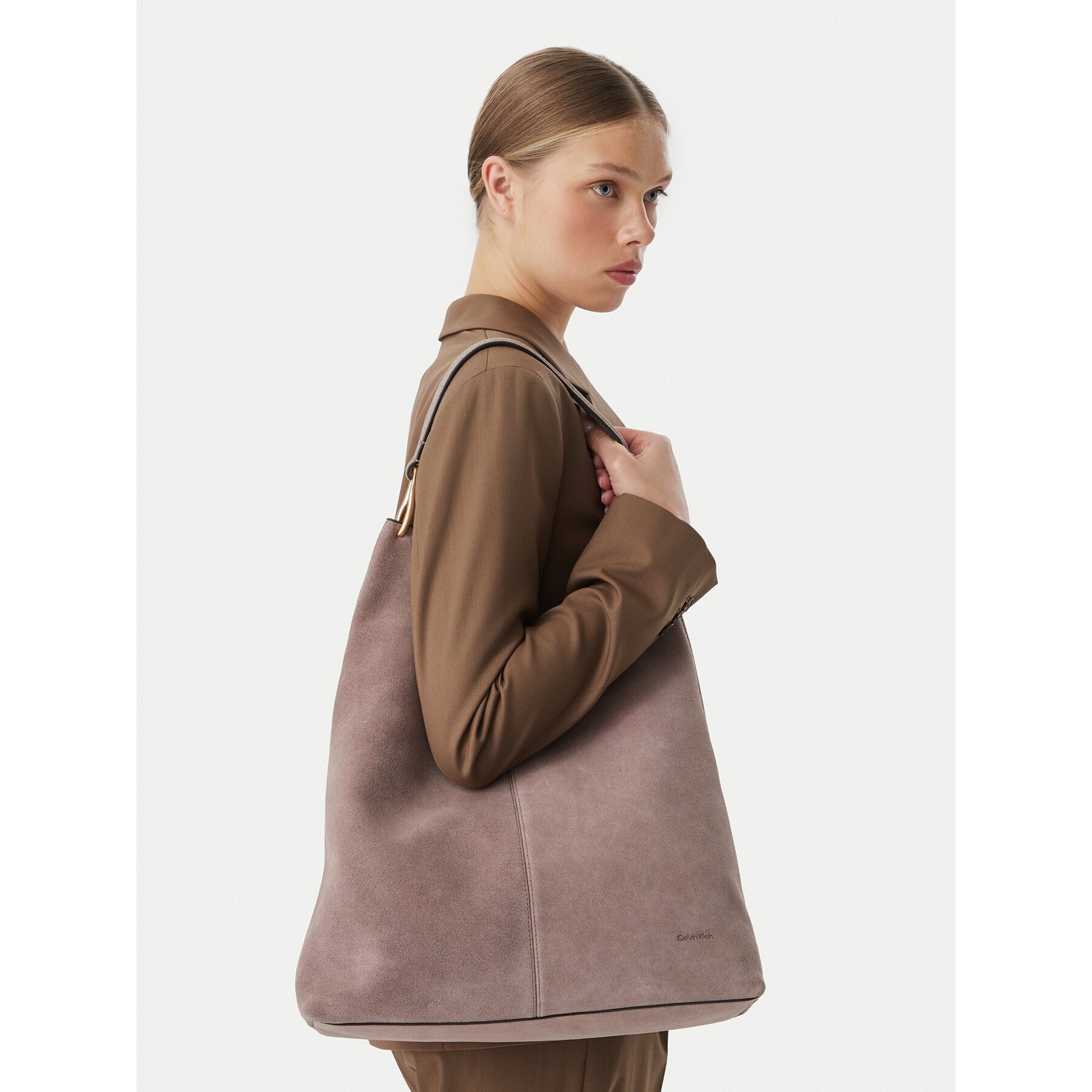 Calvin Klein Дамска чанта Slouchy Suedelarge Shoulder Bag LV04F3690G