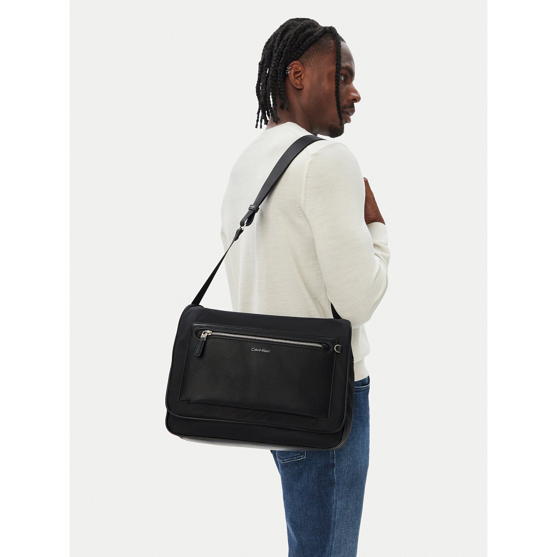 Calvin Klein Дамска чанта Ssnl Raised Logo Flap Messenger LV04D3501G